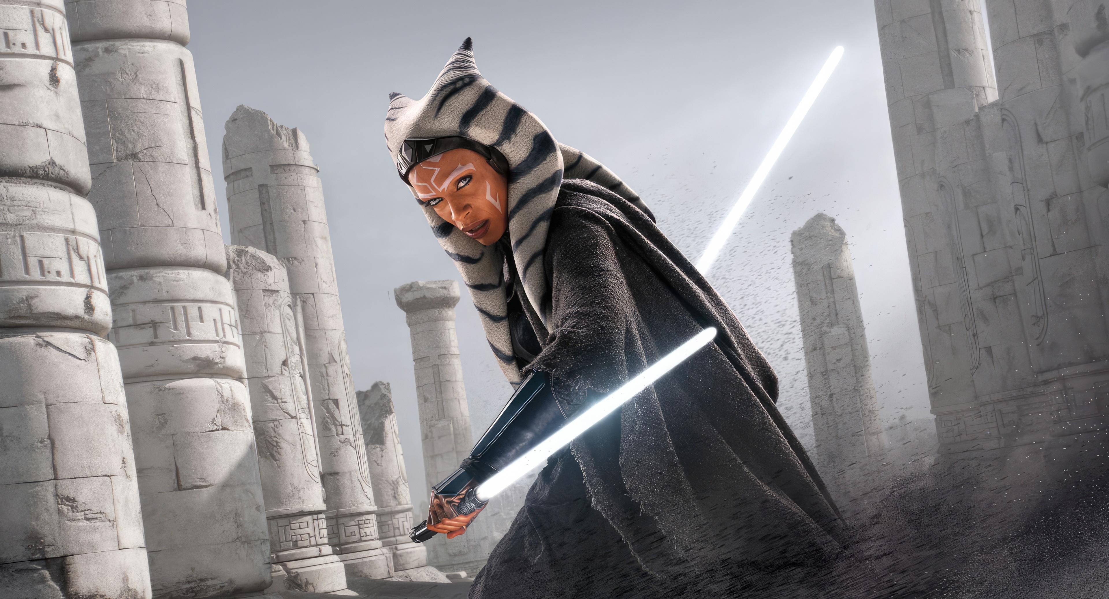 Ahsoka Tano with Lightsabers in Star Wars 4K HD Wallpaper