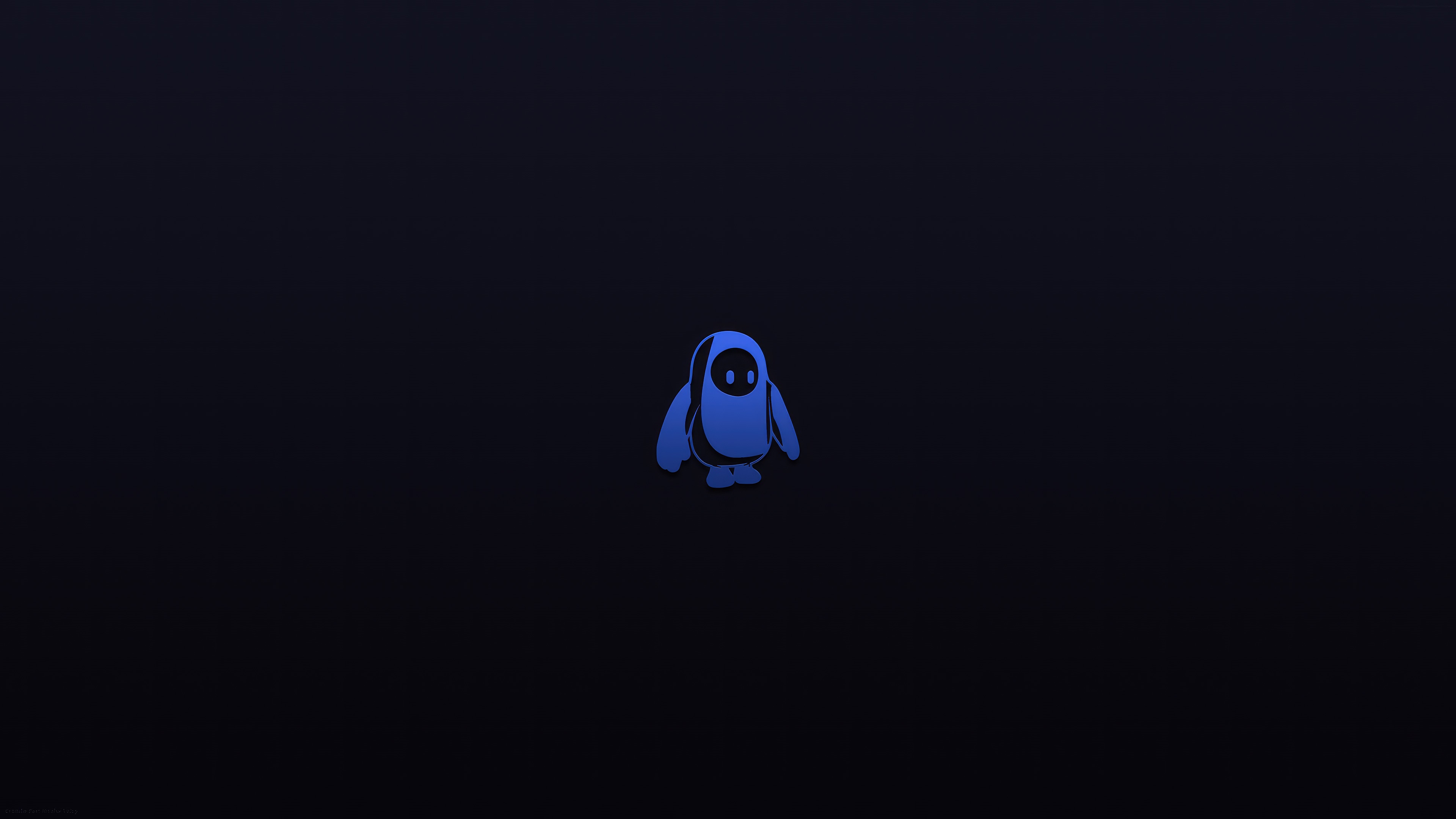 Fall Guys minimalist blue character 4K HD Wallpaper