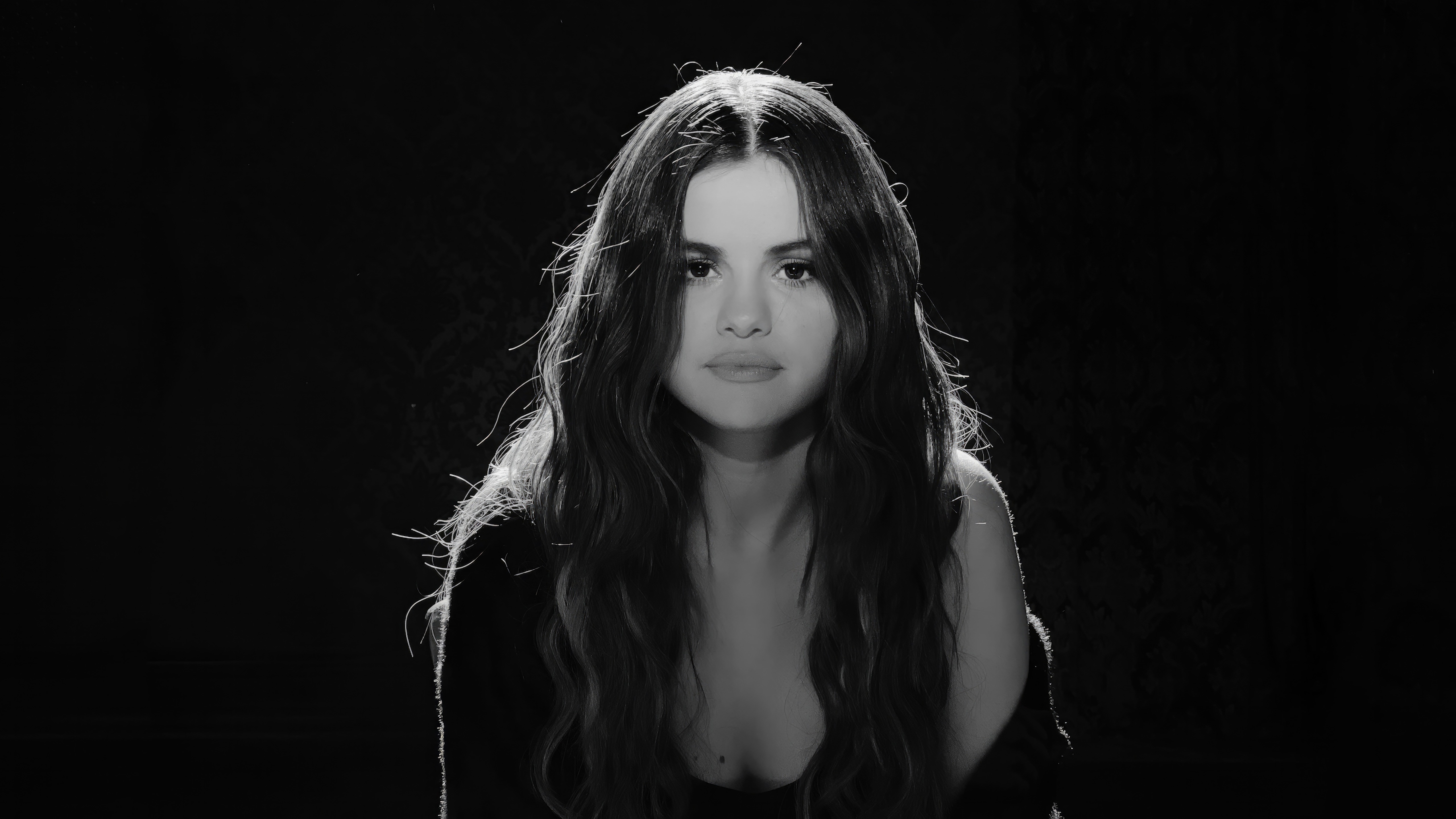 Selena Gomez monochrome photoshoot HD Wallpaper