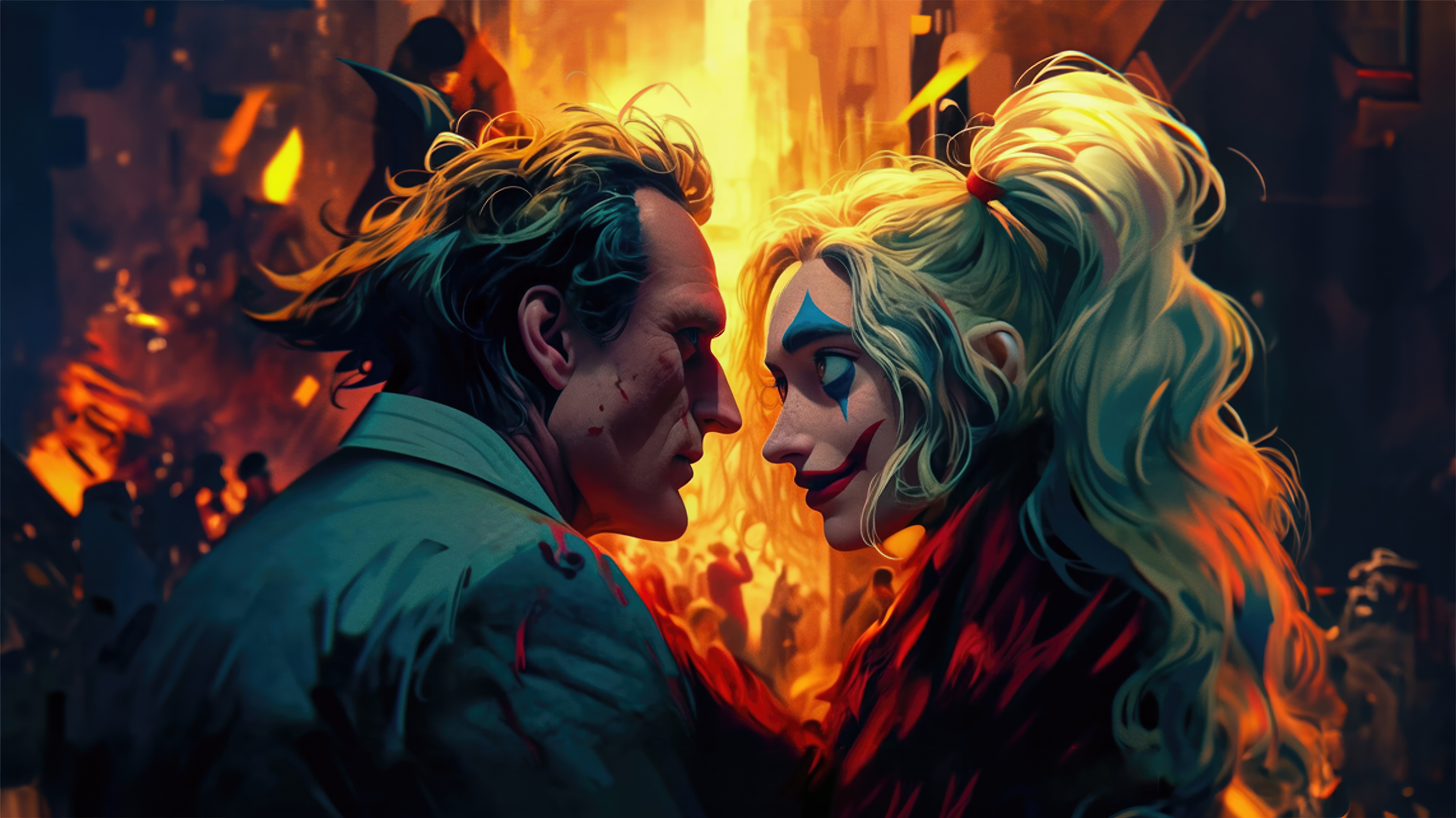 Joker and Harley Quinn in Joker: Folie à Deux concept art HD Wallpaper