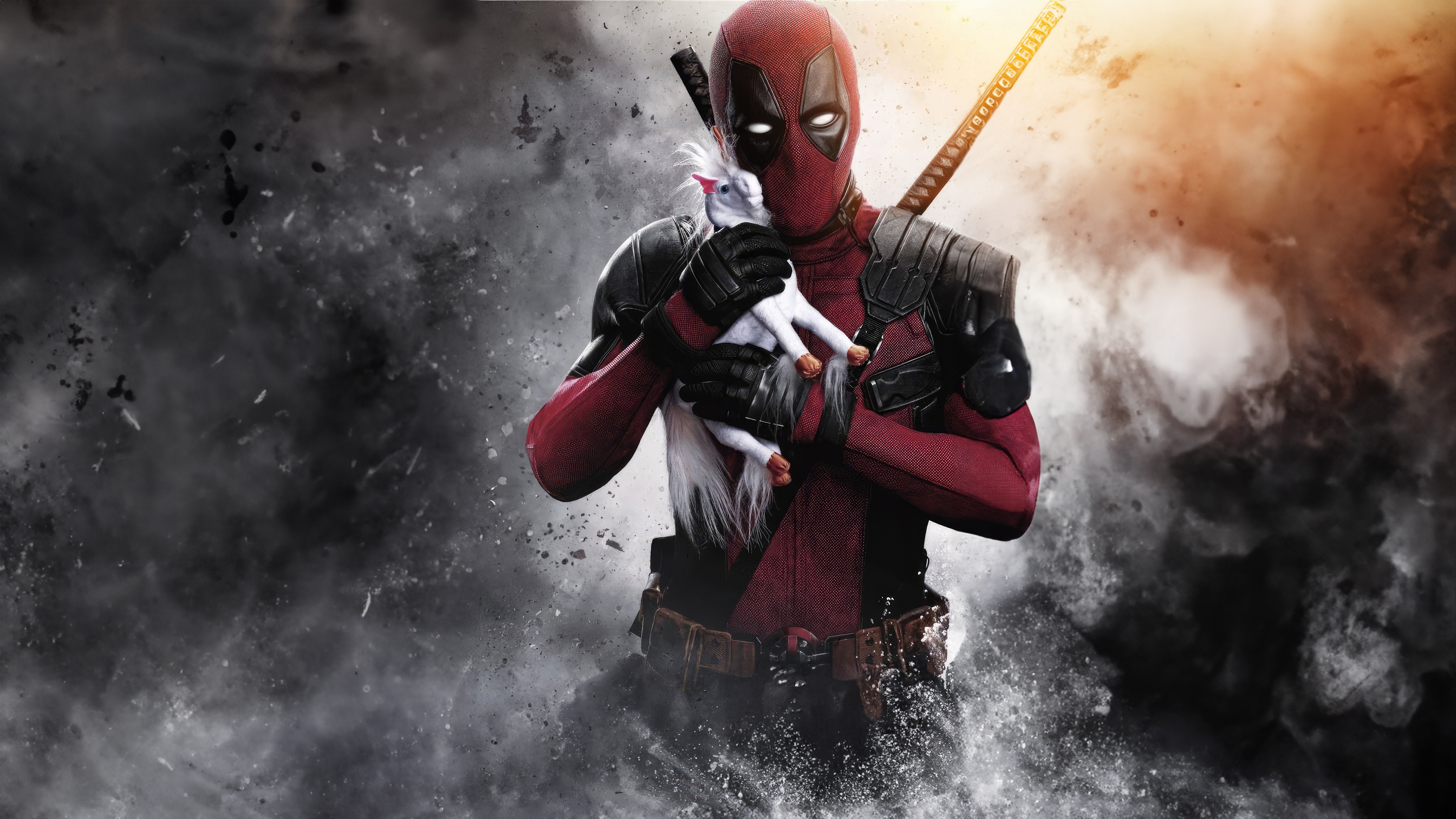Deadpool holding a unicorn toy HD Wallpaper
