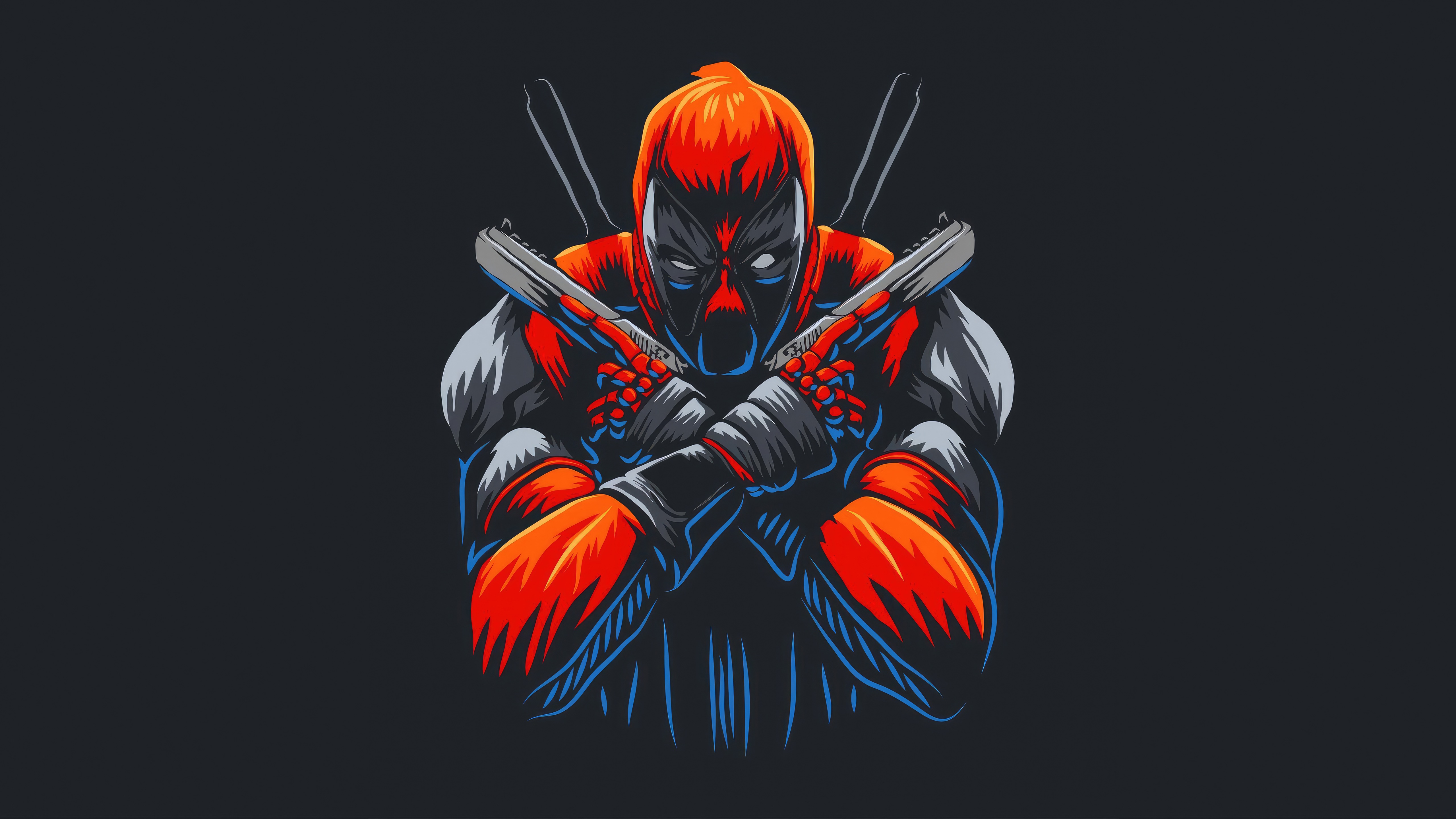 Deadpool with guns artwork 4K HD Wallpaper