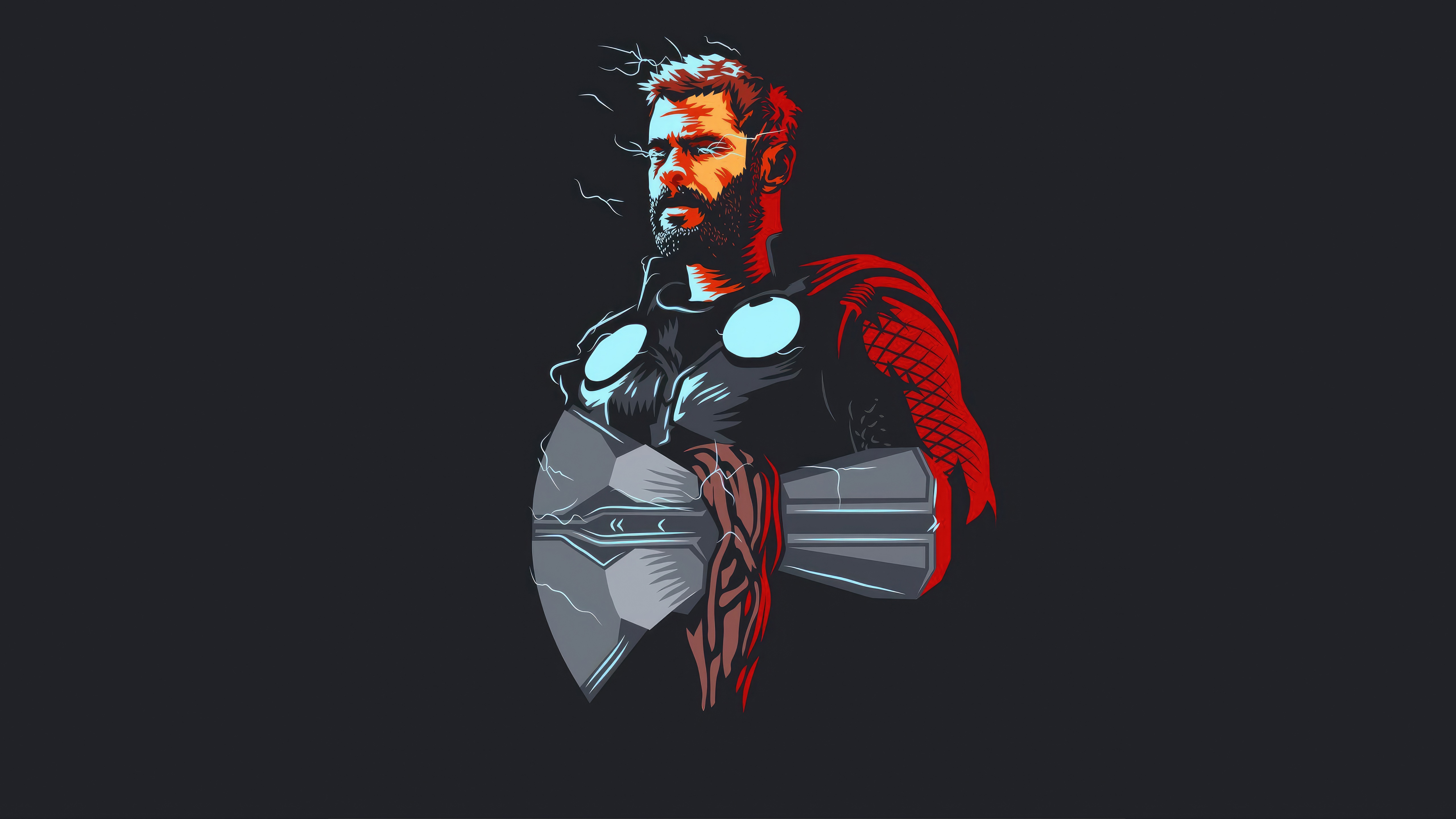 Thor with Mjolnir Artwork 4K HD Wallpaper