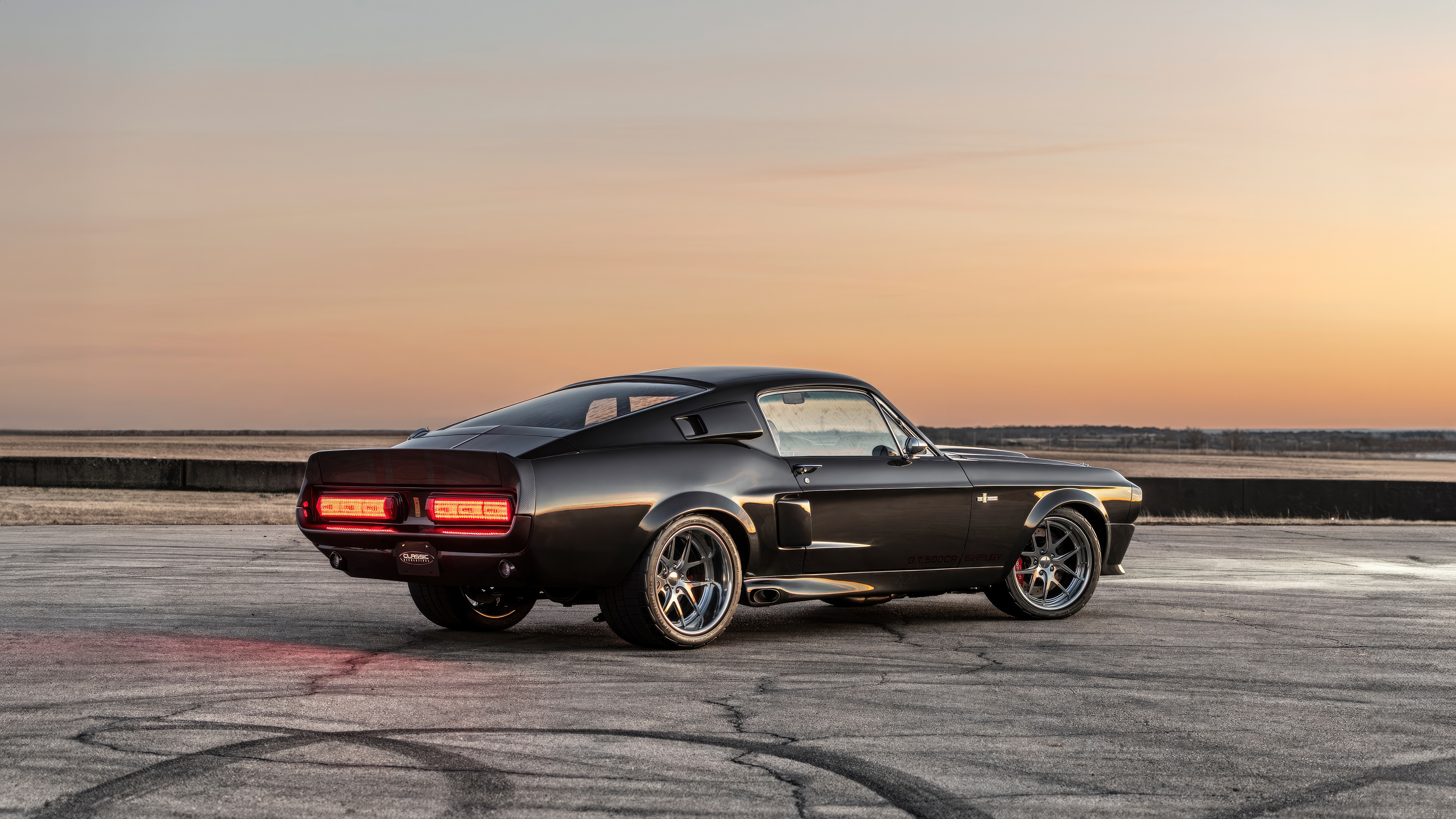 Black 1967 Ford Mustang Shelby GT500 at Sunset HD Wallpaper