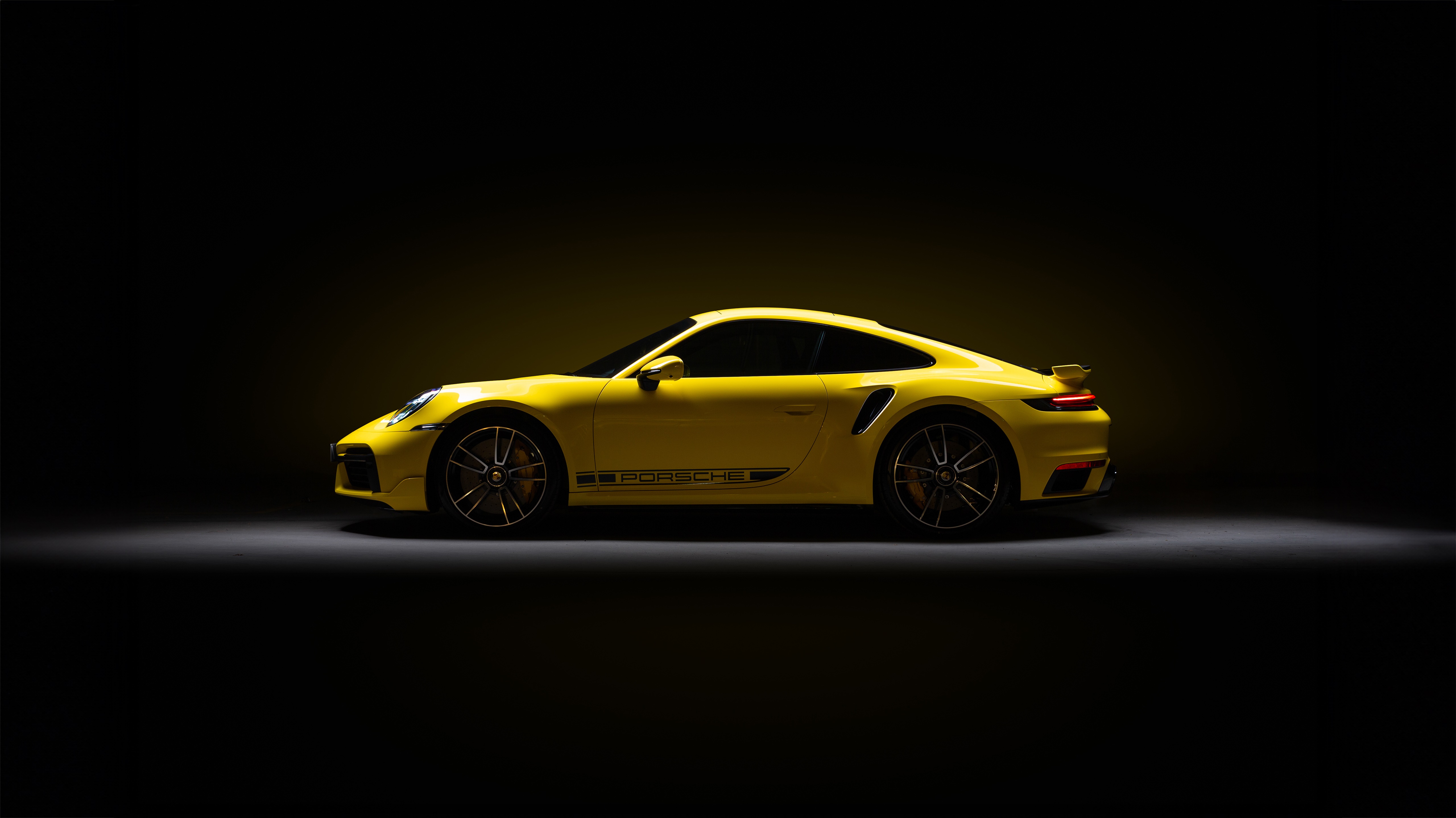 Yellow Porsche 911 Turbo S 4K HD Wallpaper