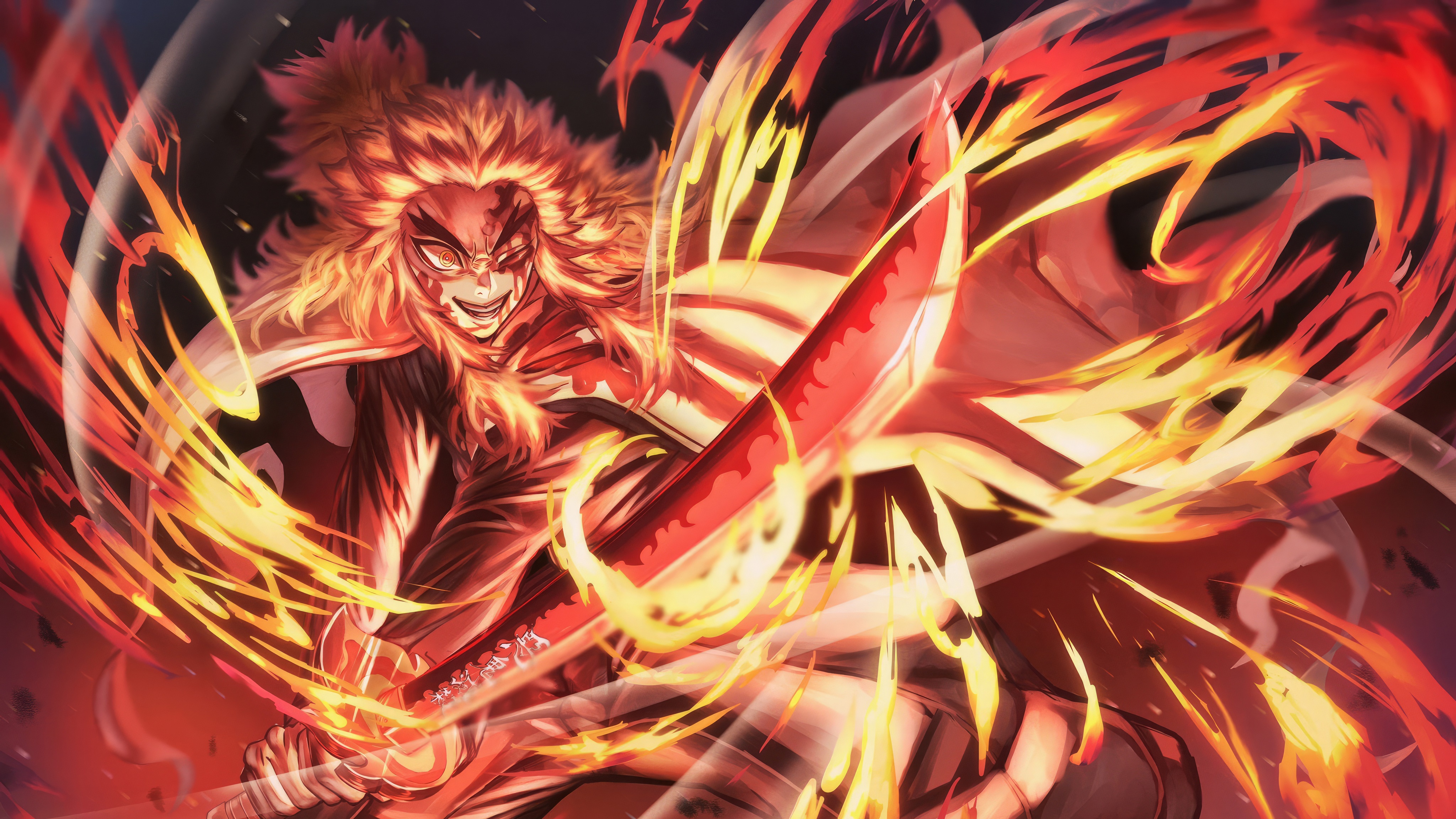 Kyojuro Rengoku Demon Slayer: Kimetsu no Yaiba HD Wallpaper