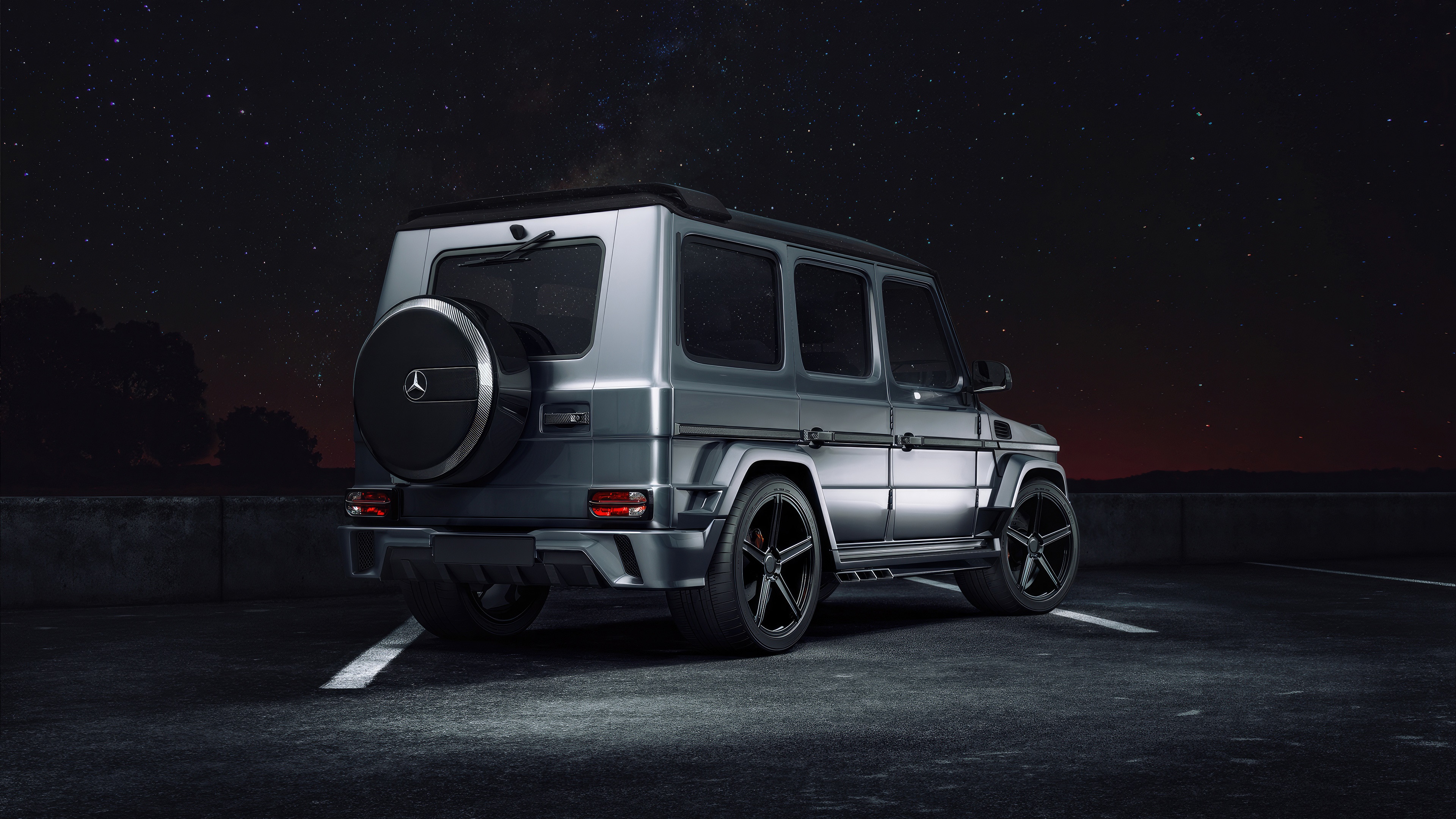 Mercedes G-Class SUV at Night with Stars HD Wallpaper