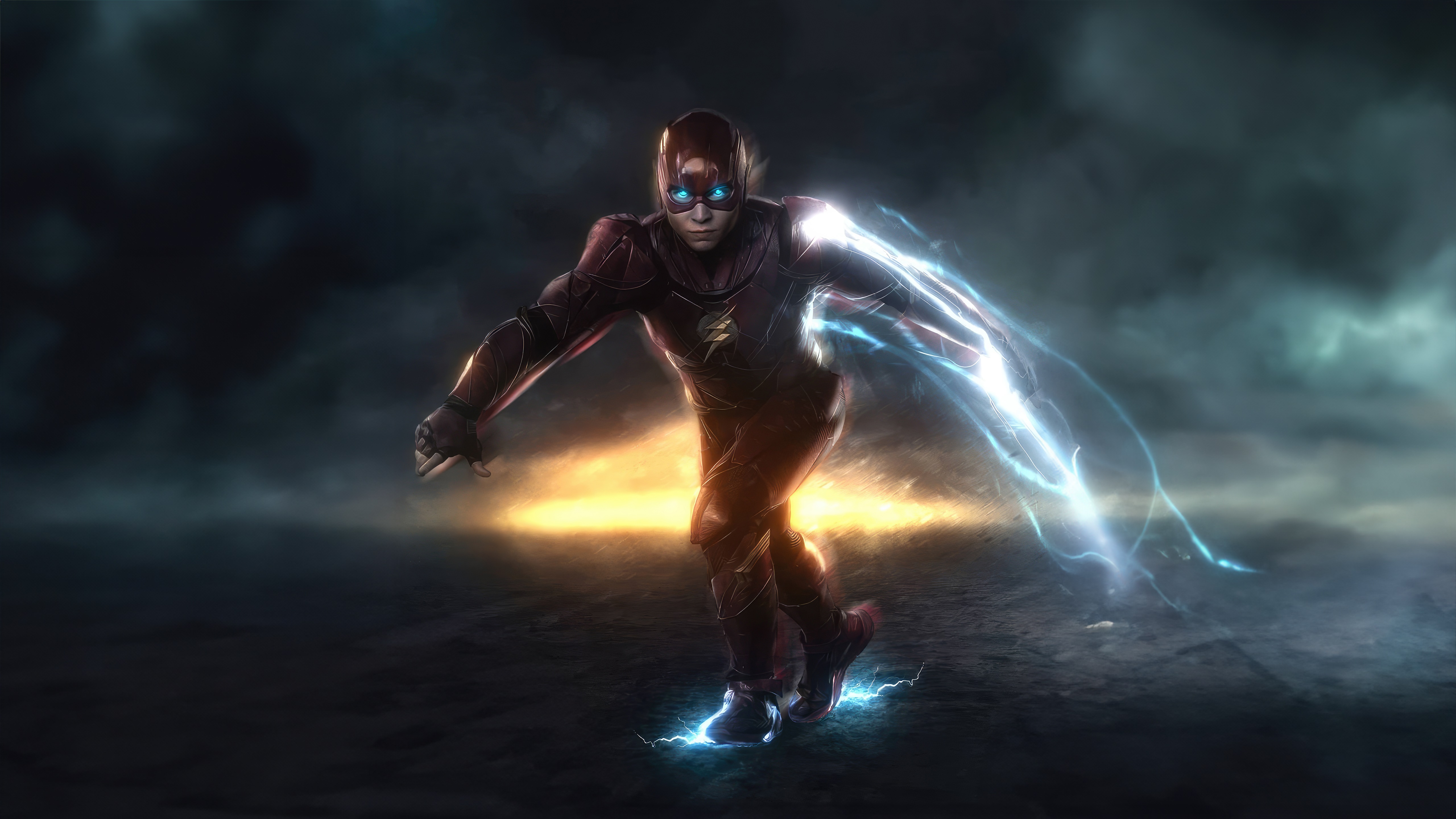 The Flash running with lightning HD Wallpaper