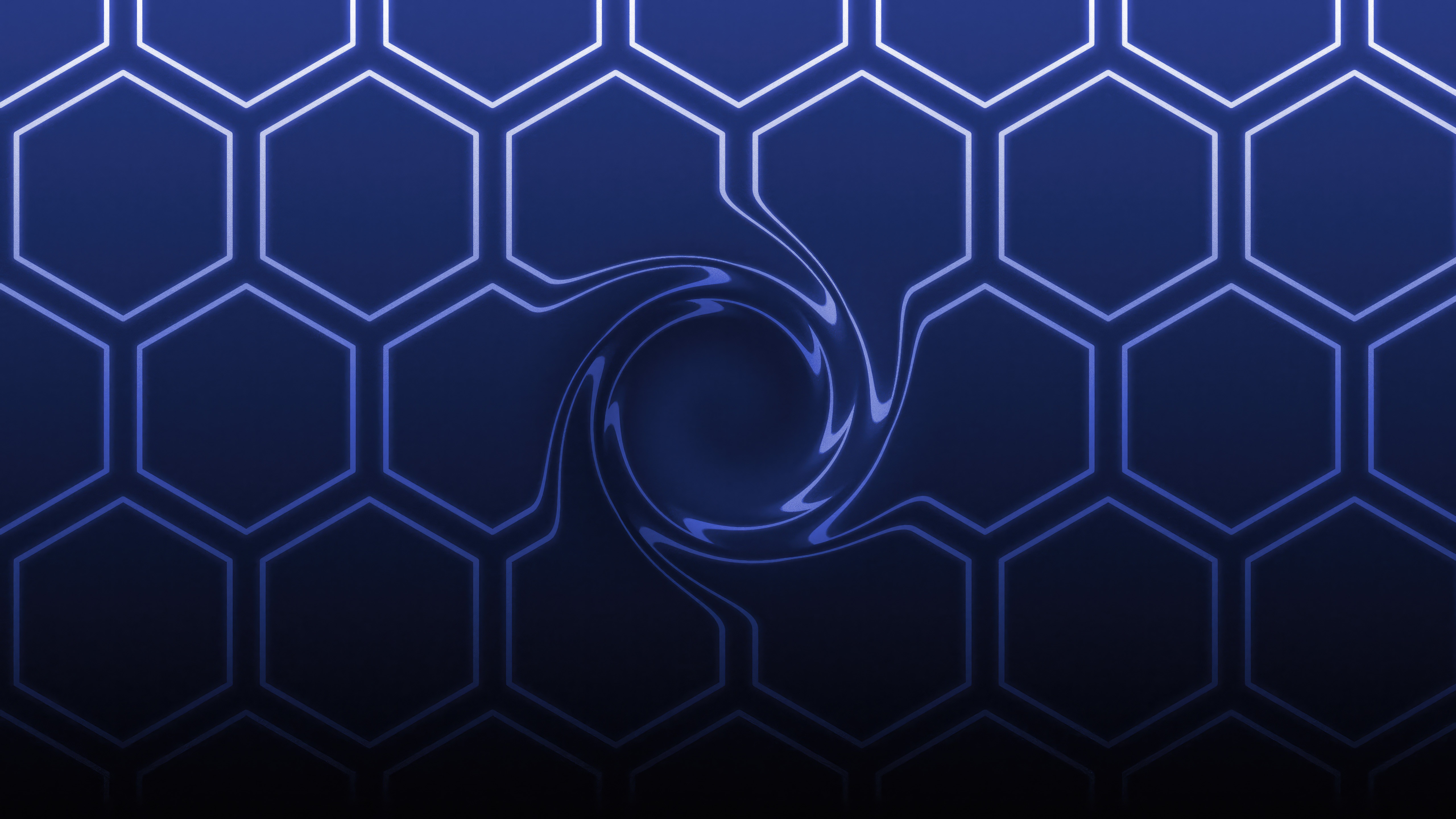 Abstract Digital Art with Hexagonal Pattern HD Wallpaper