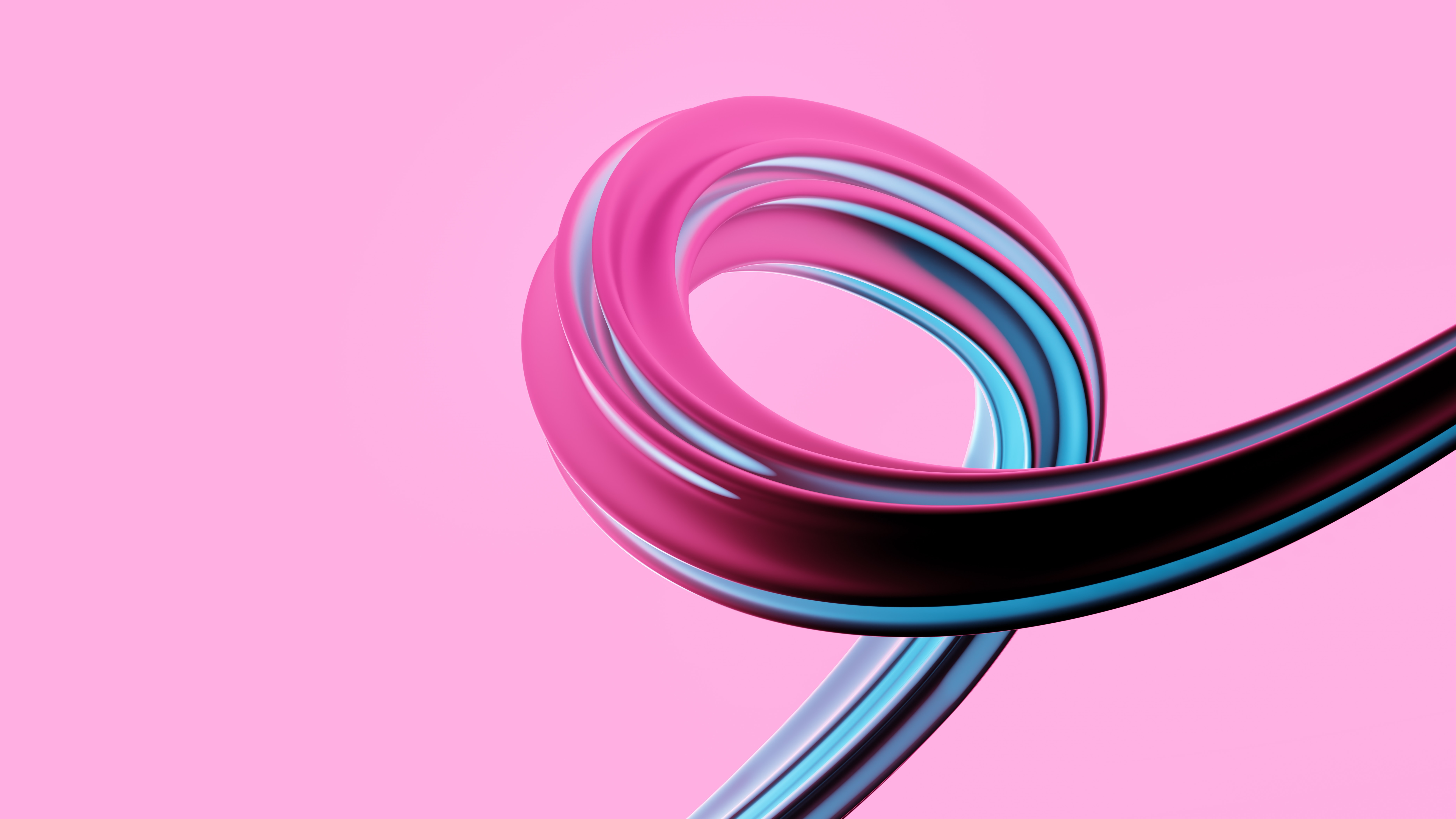 Abstract digital art with pink and blue swirls HD Wallpaper
