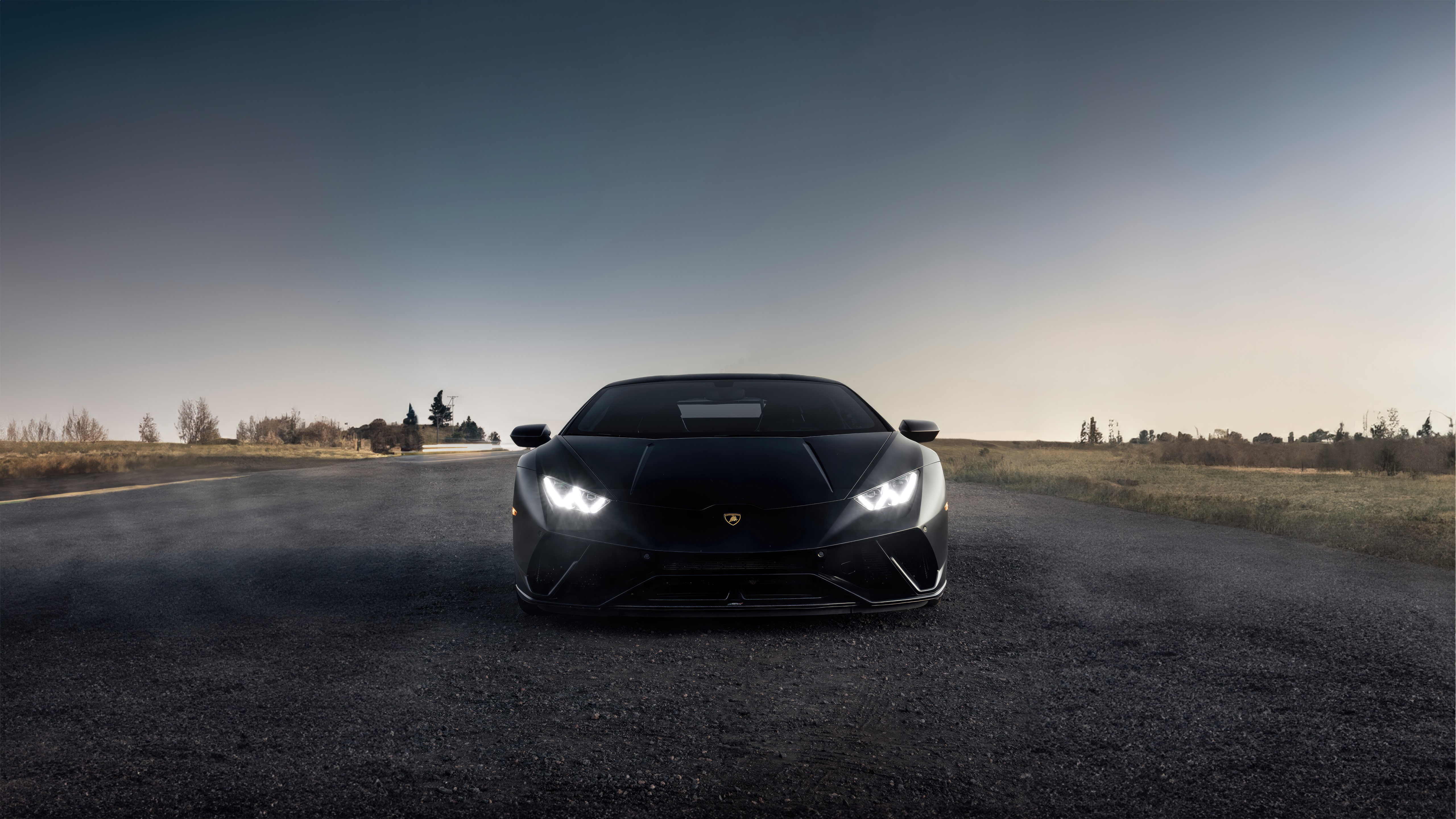 Black Lamborghini Huracan Performante on a Road HD Wallpaper