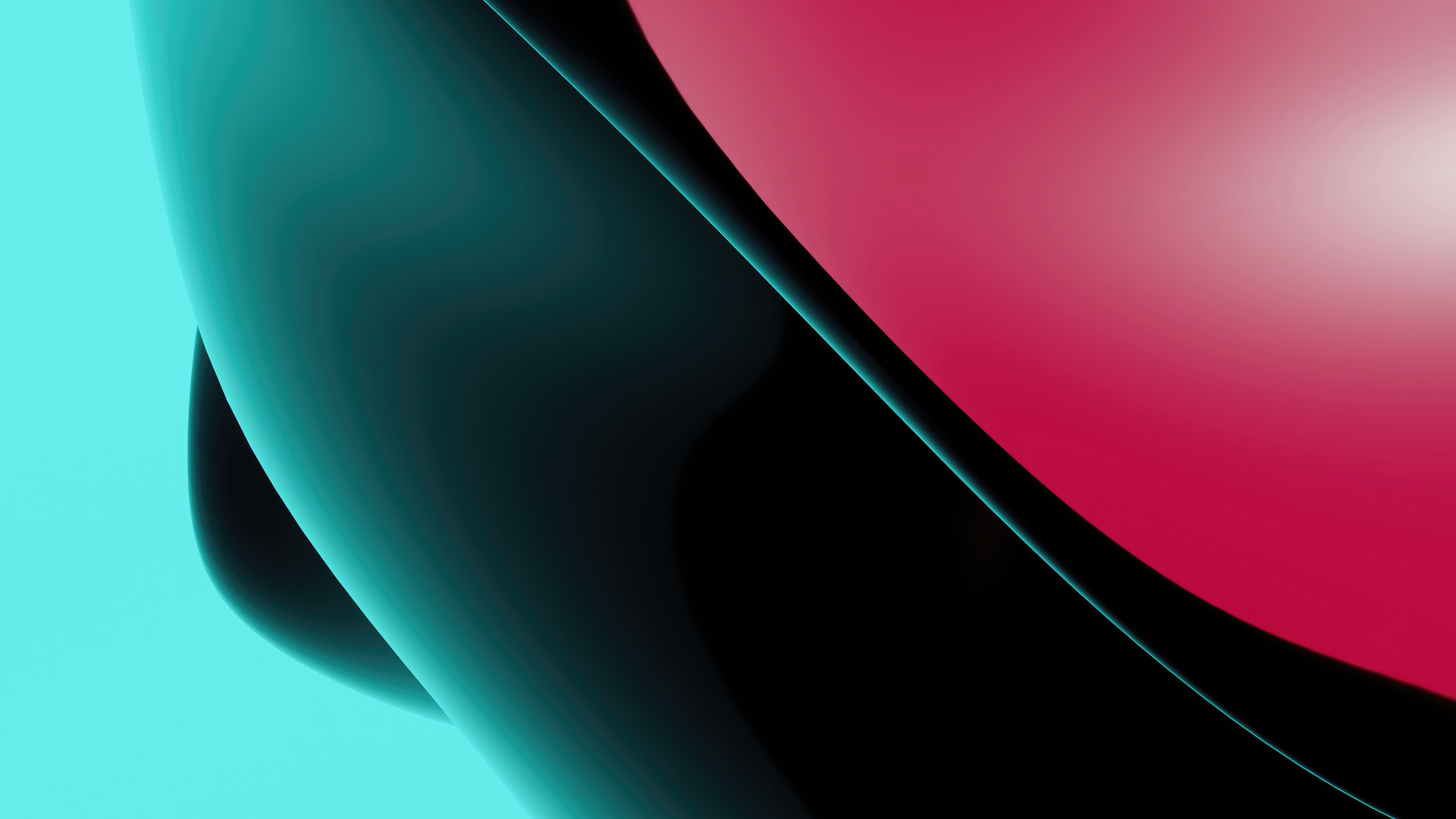 Abstract digital art with red and teal colors HD Wallpaper