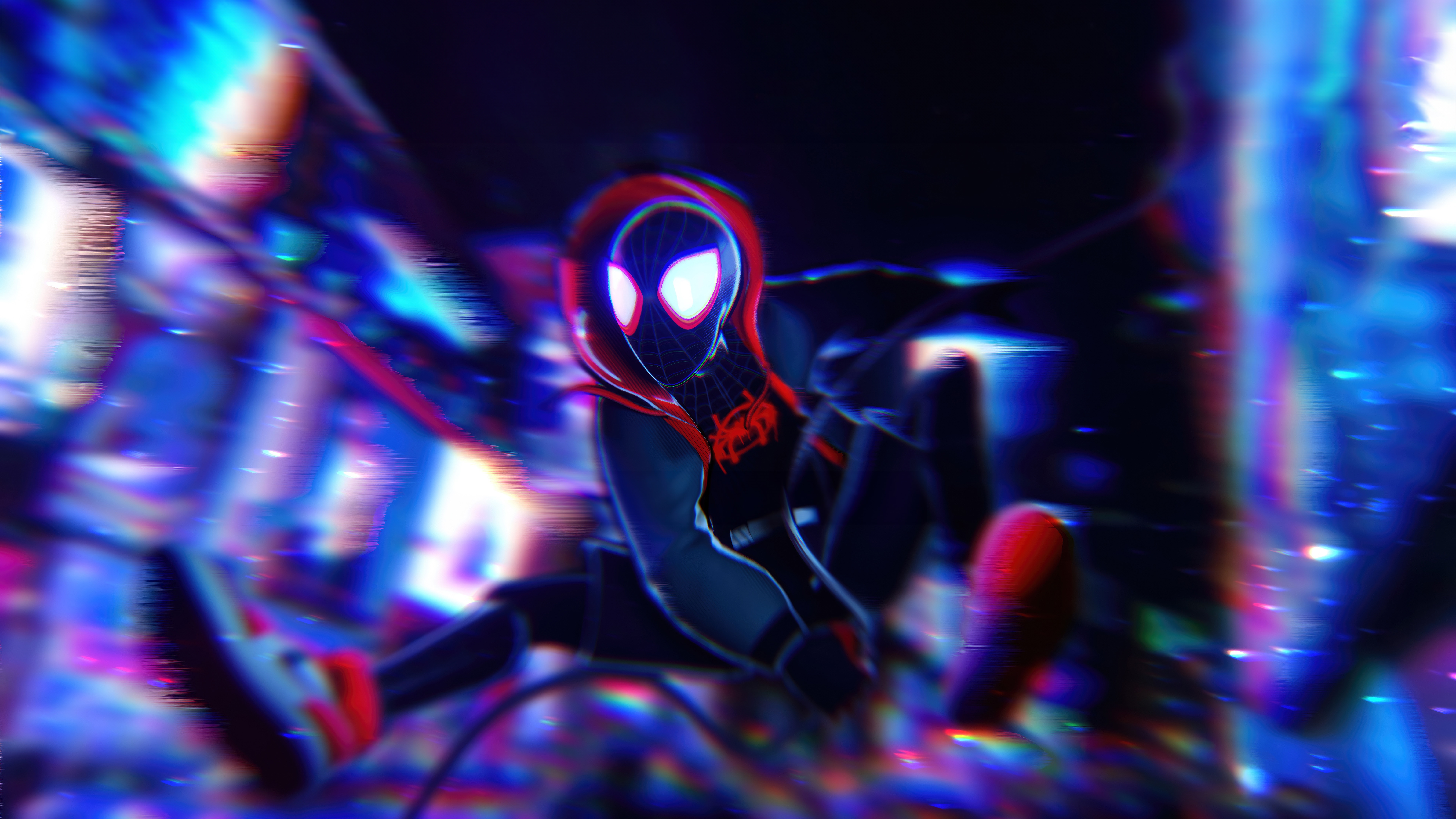 Miles Morales Spider-Man in a digital art style HD Wallpaper