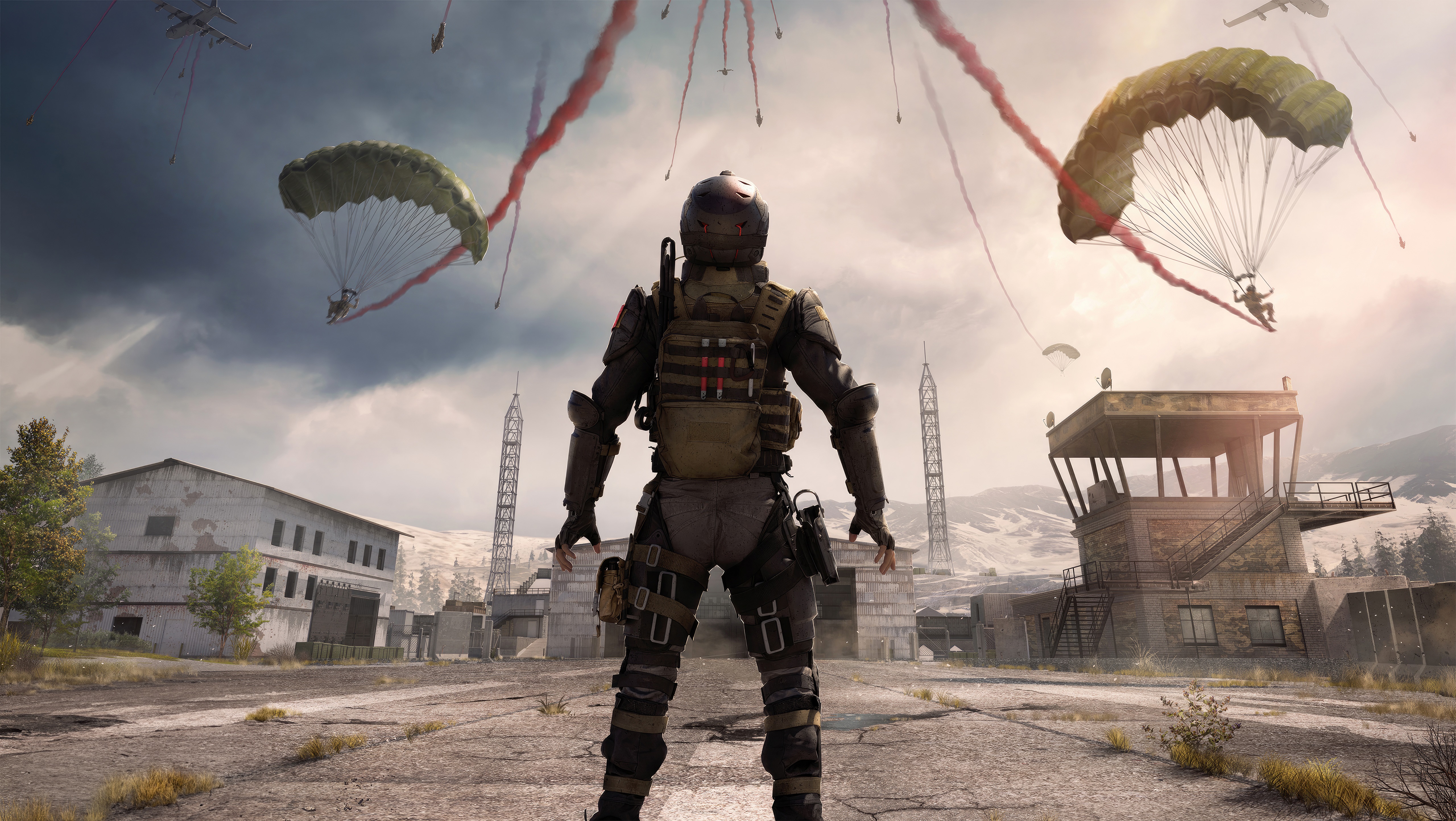 Call of Duty Warzone paratroopers descending HD Wallpaper