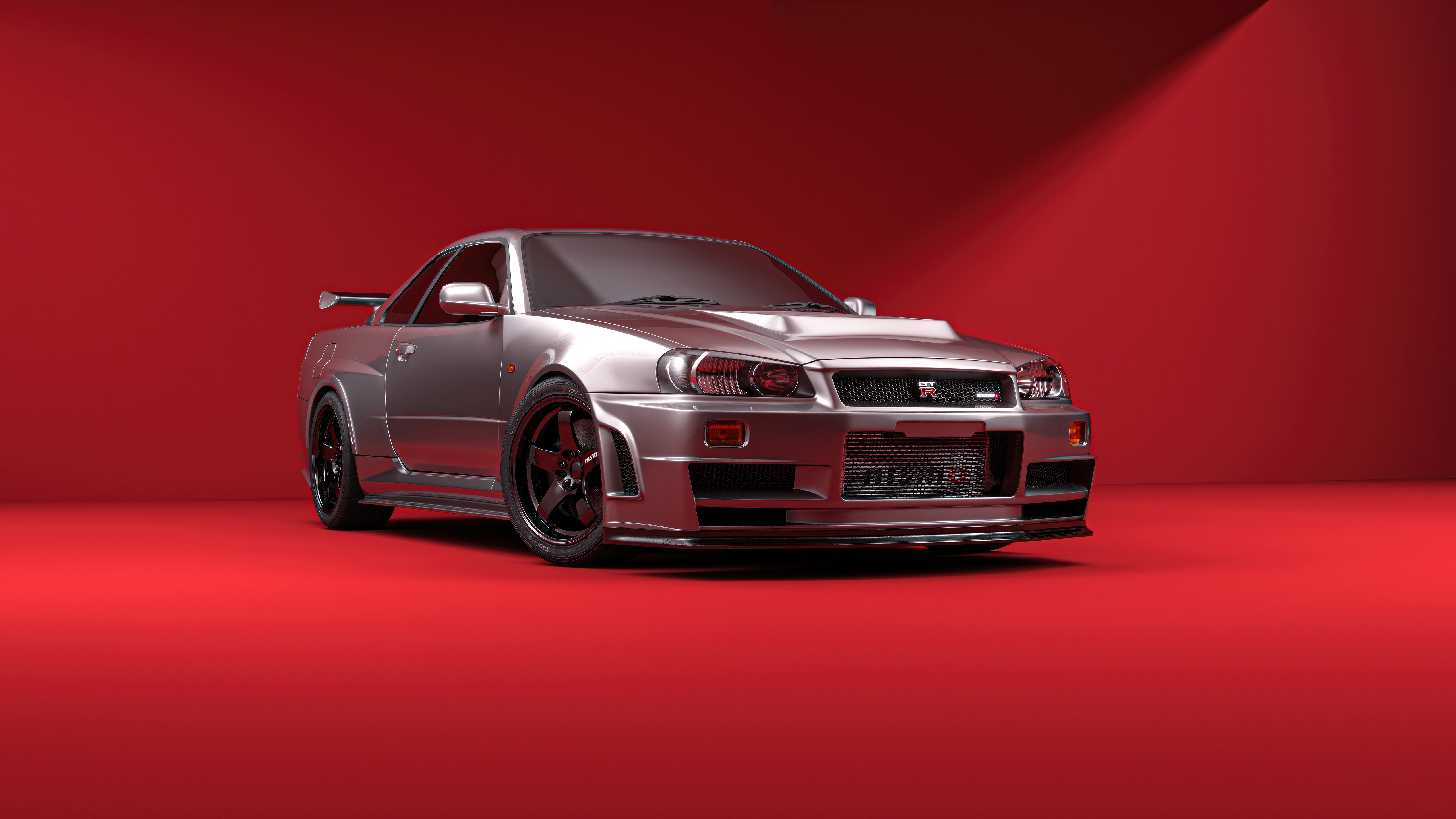 Silver Nissan Skyline R34 GT-R Nismo HD Wallpaper