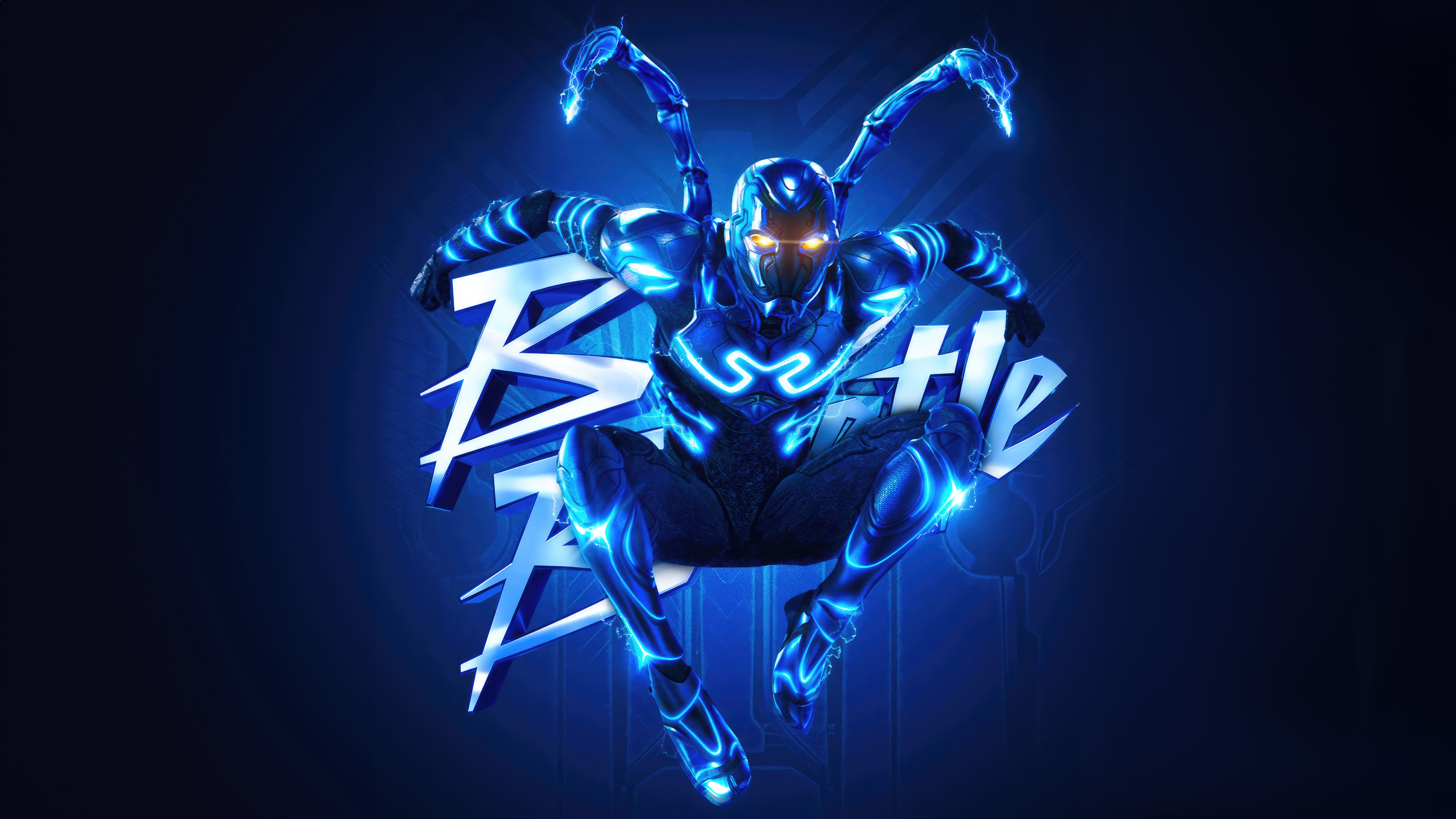 Blue Beetle in Armor HD Wallpaper