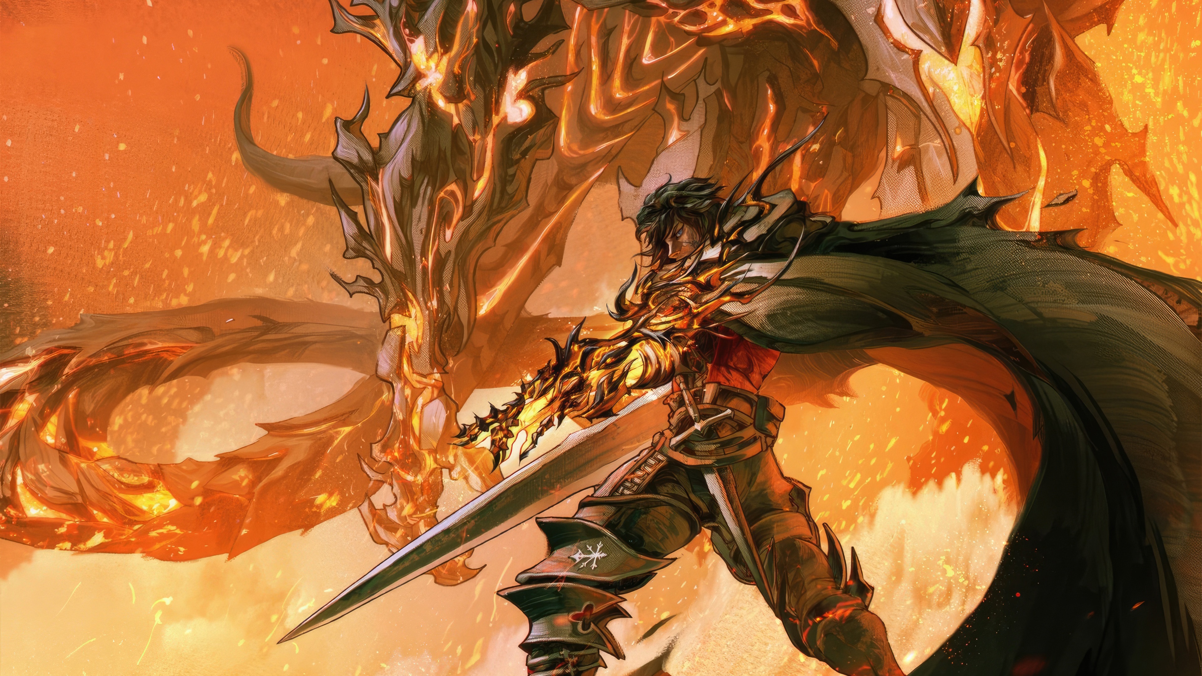 Final Fantasy XVI Clive and Ifrit 4K HD Wallpaper