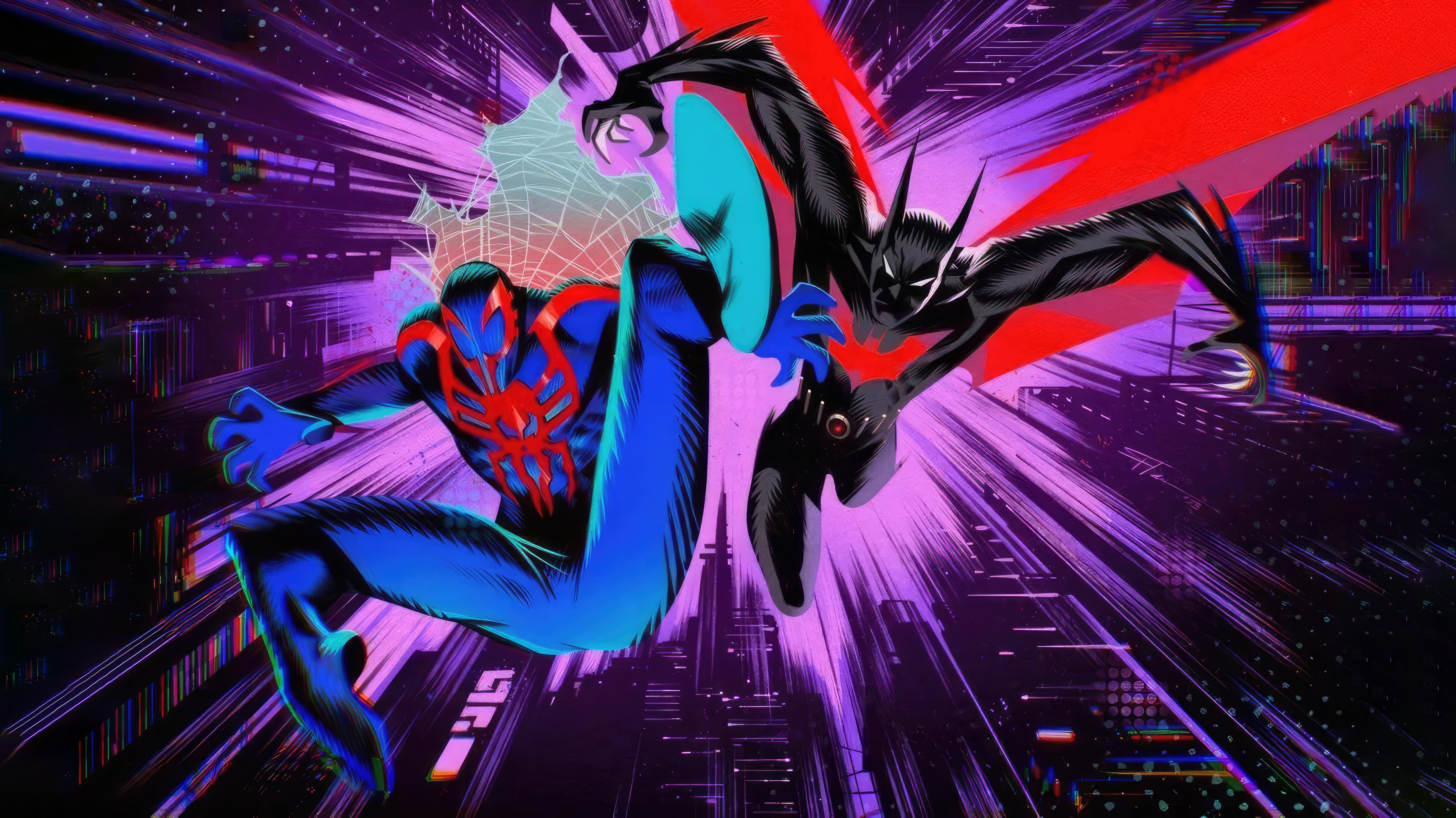 Spider-Man 2099 and Batman Beyond Artwork 4K HD Wallpaper