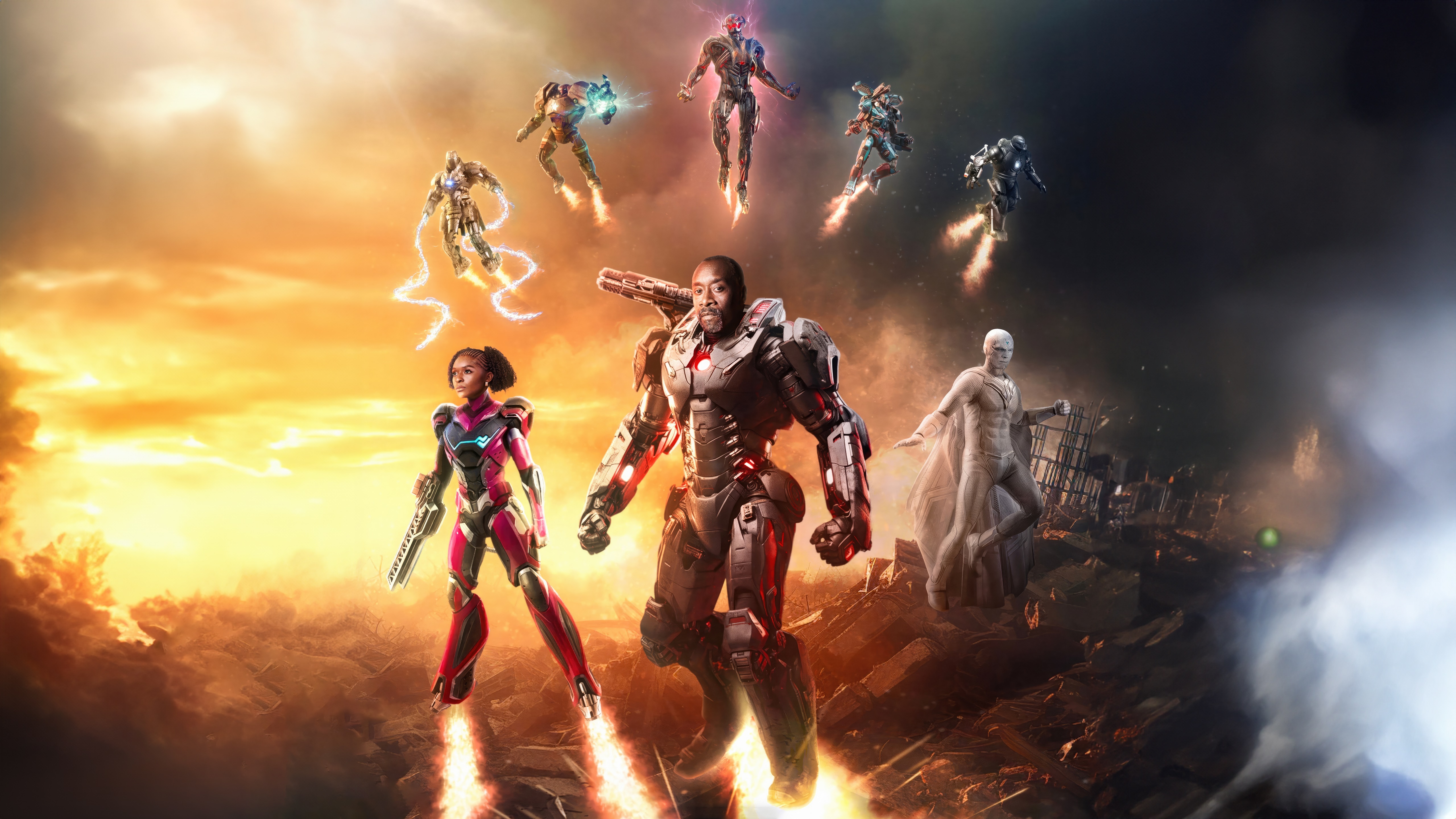 Armor Wars: War Machine and Vision HD Wallpaper
