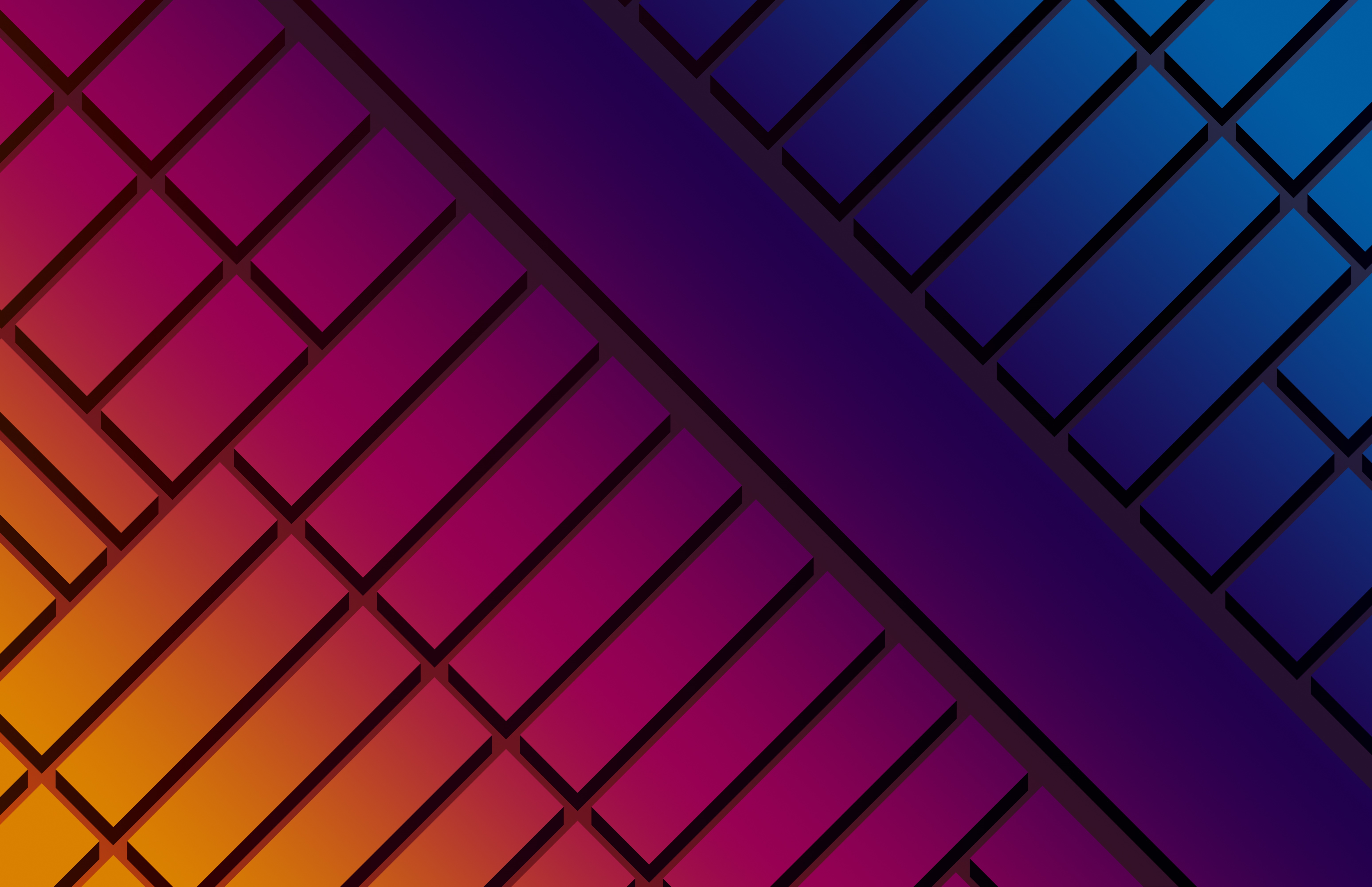 Abstract gradient rectangles on a dark background HD Wallpaper