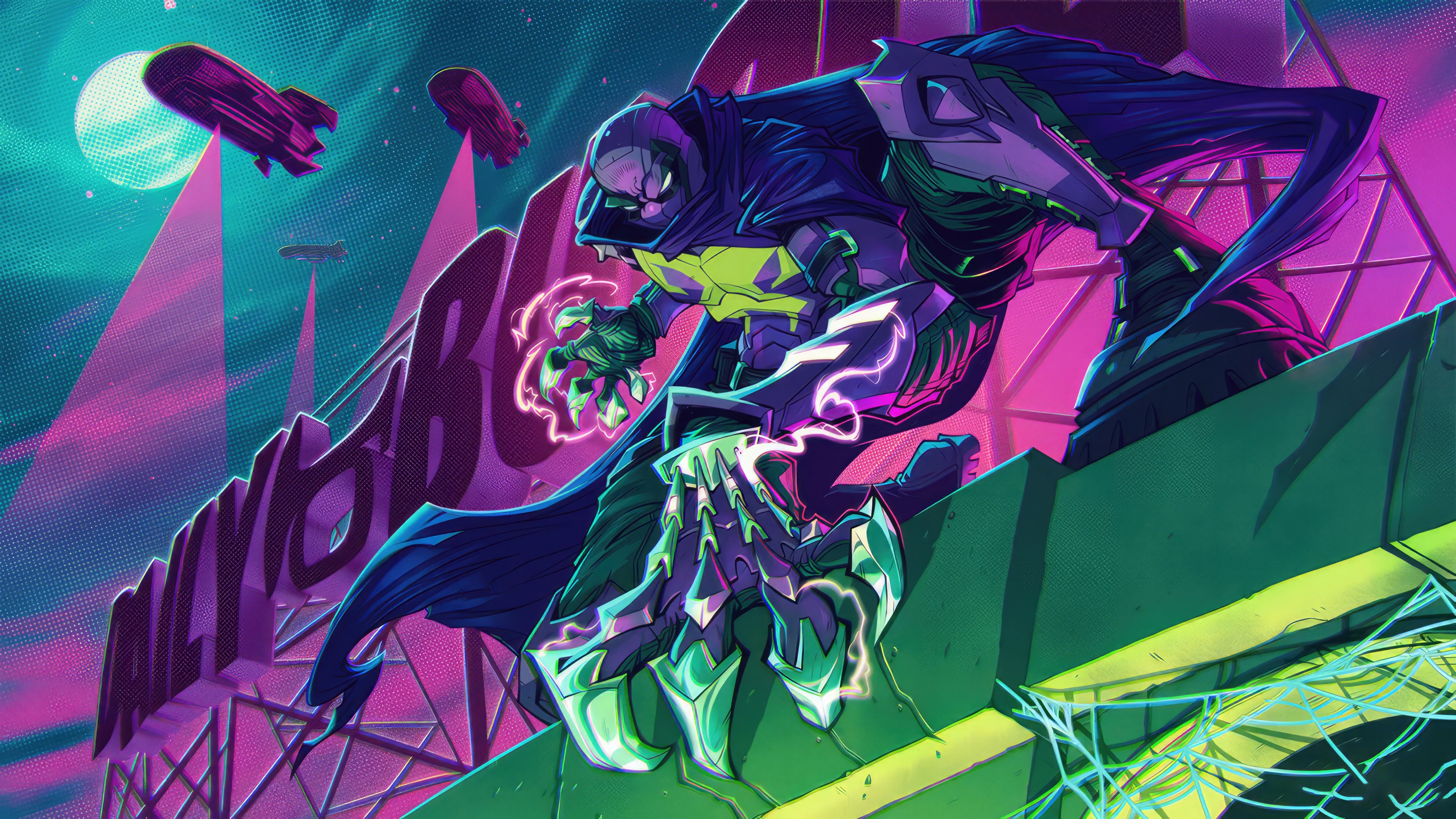Fortnite Batman on a billboard HD Wallpaper