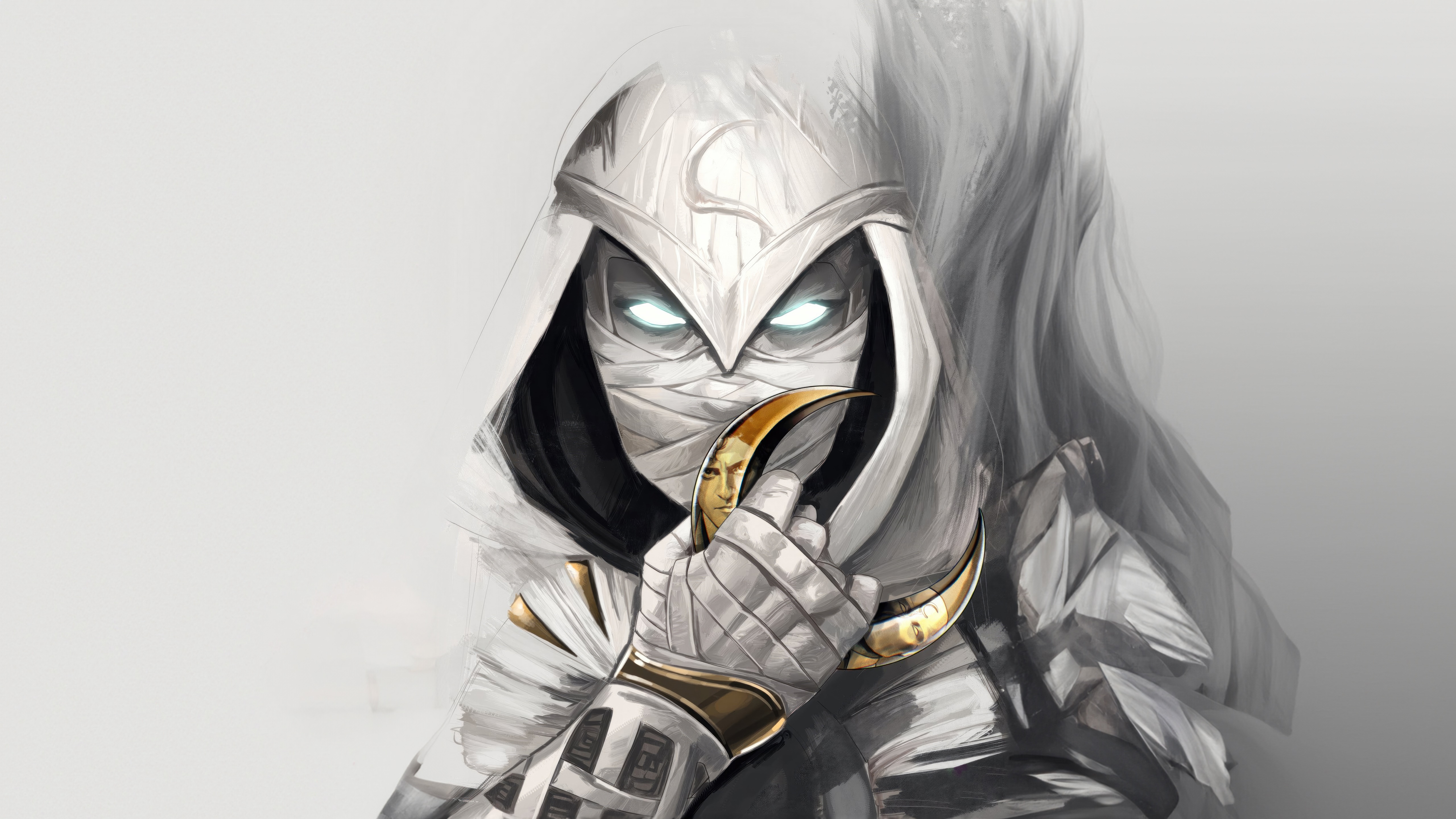 Moon Knight holding a crescent dart HD Wallpaper