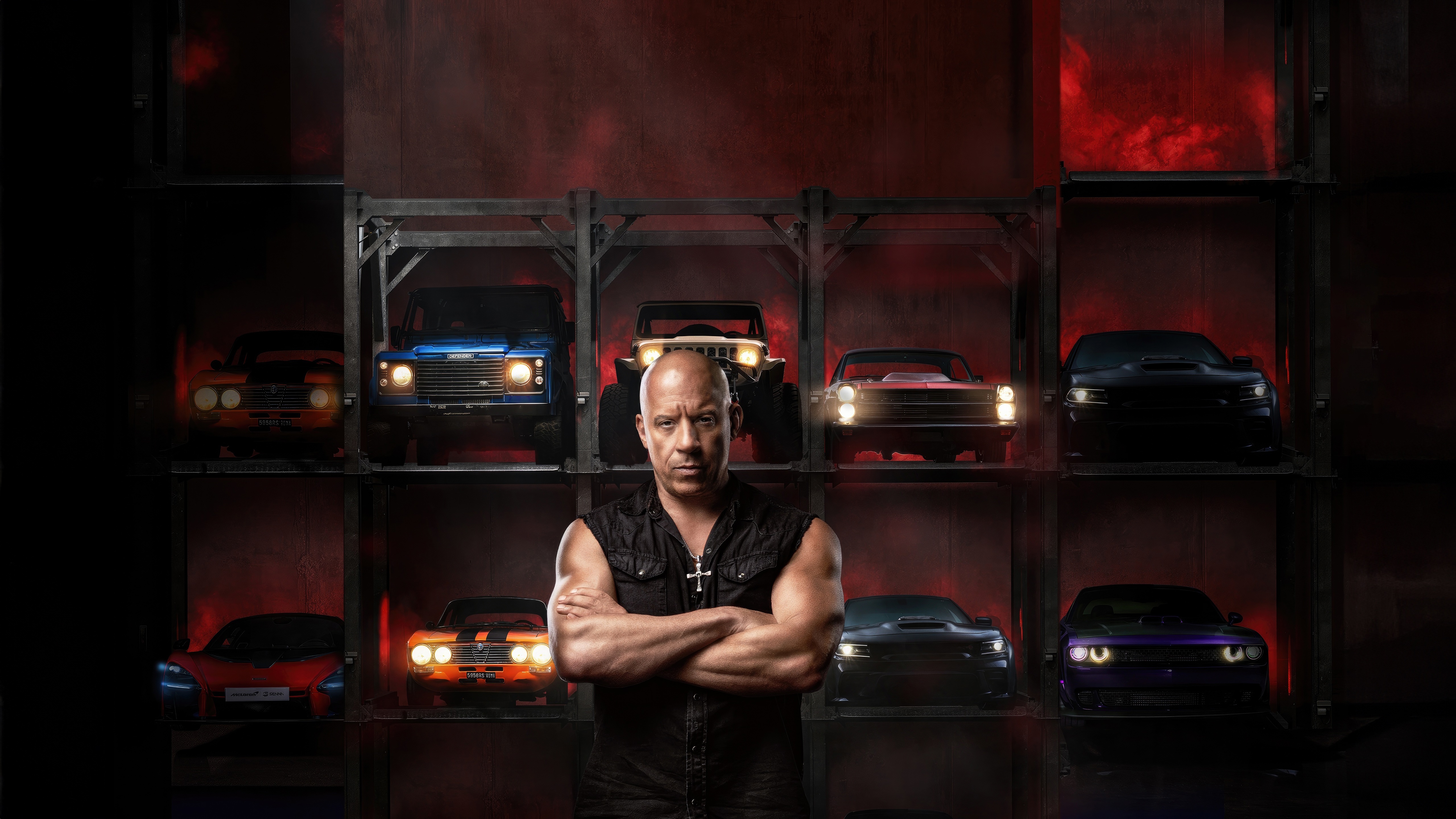 Vin Diesel with cars from Fast X HD Wallpaper