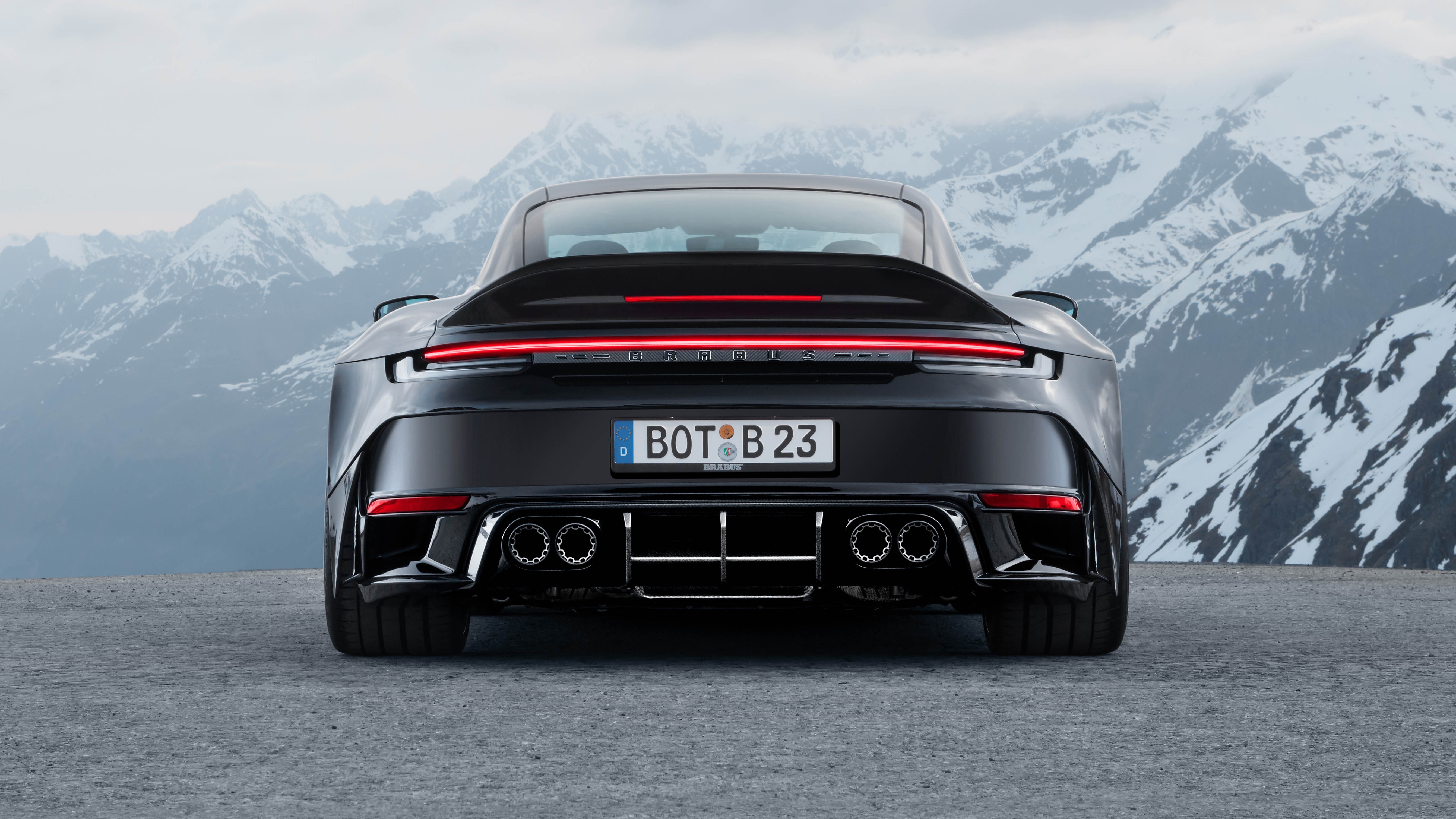 Porsche 911 Brabus rear view 4K HD Wallpaper