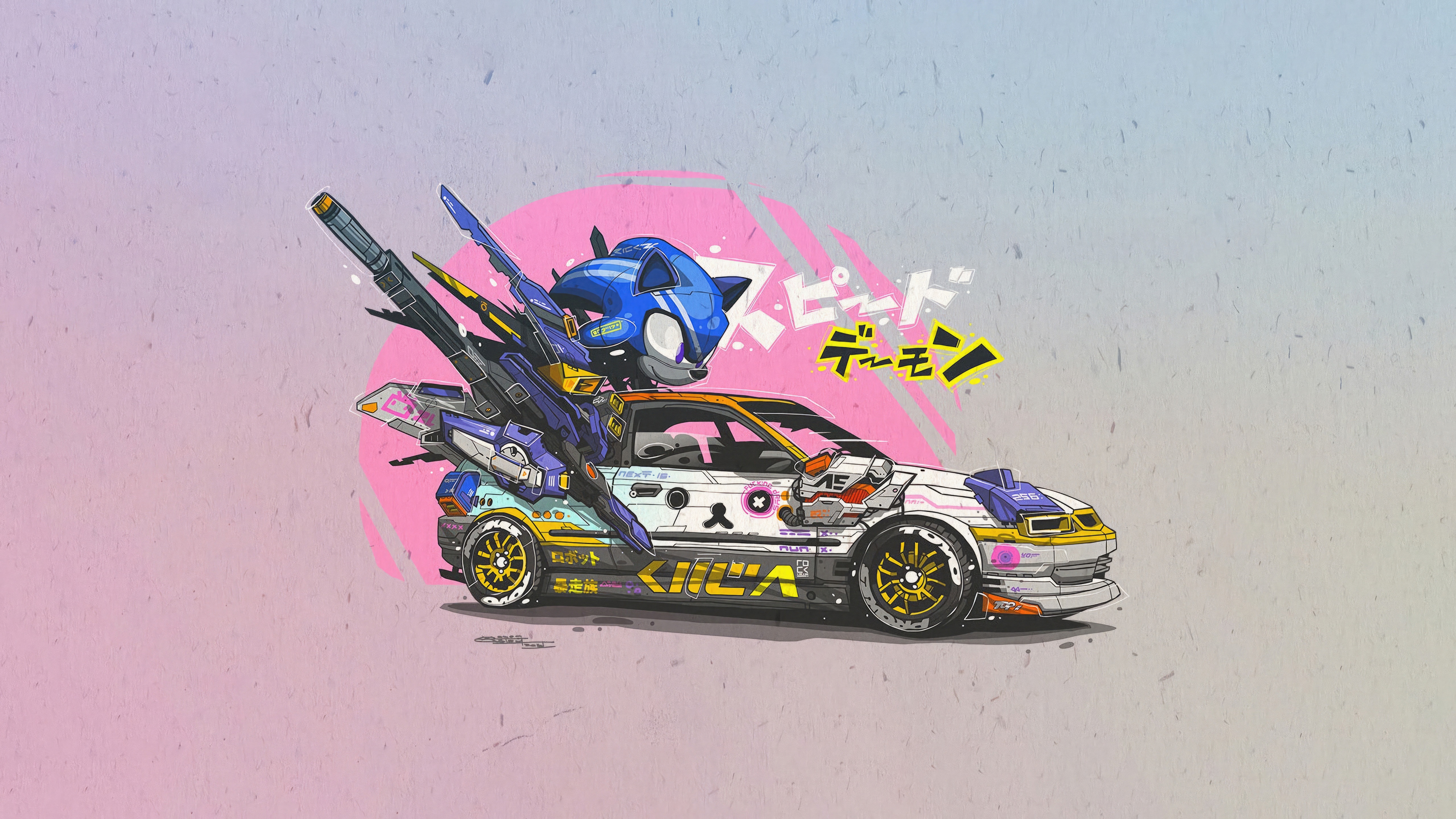 Sonic the Hedgehog Speed Demon Car Artwork HD Wallpaper
