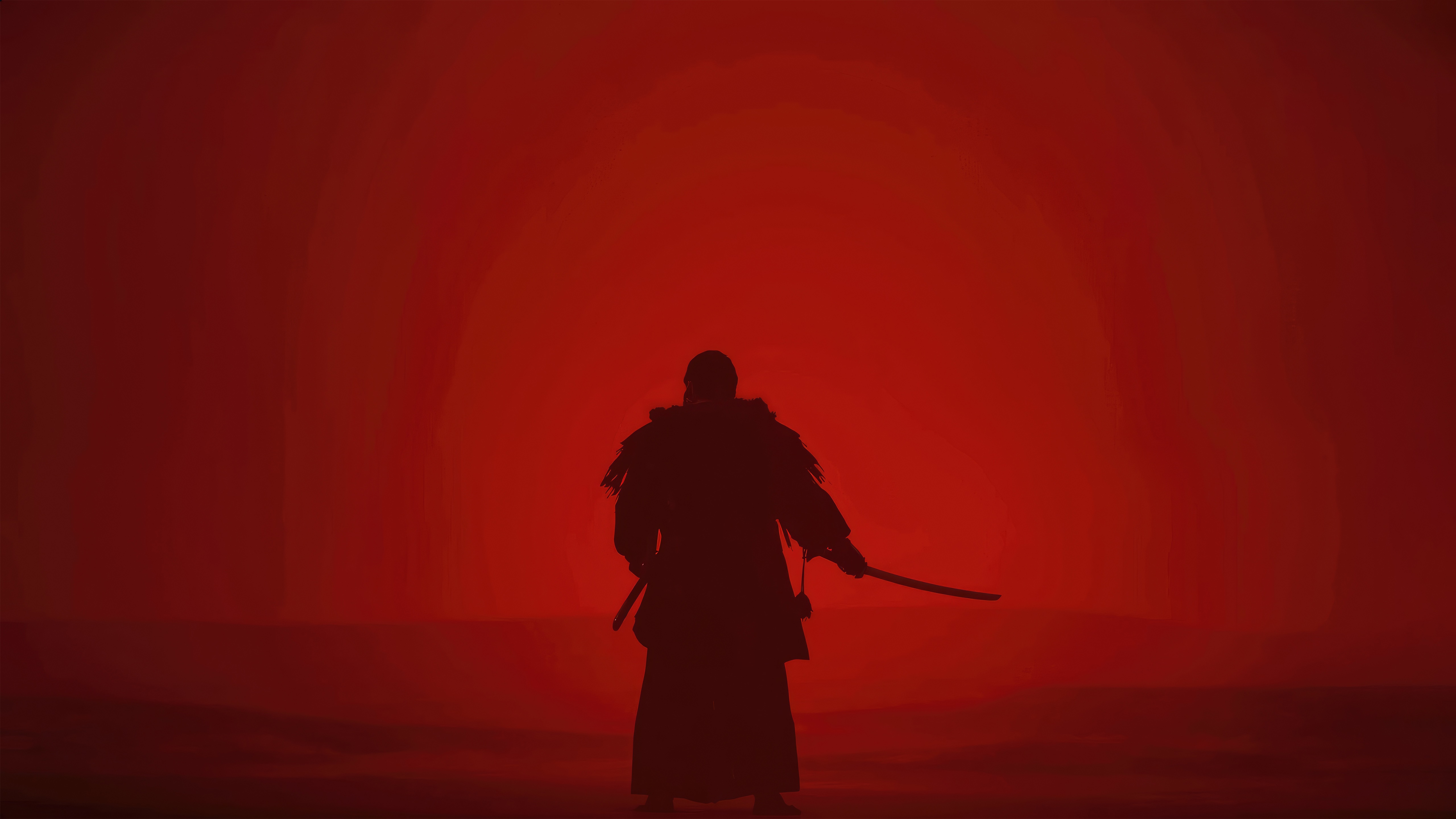 Ghost of Tsushima samurai silhouette 4K HD Wallpaper