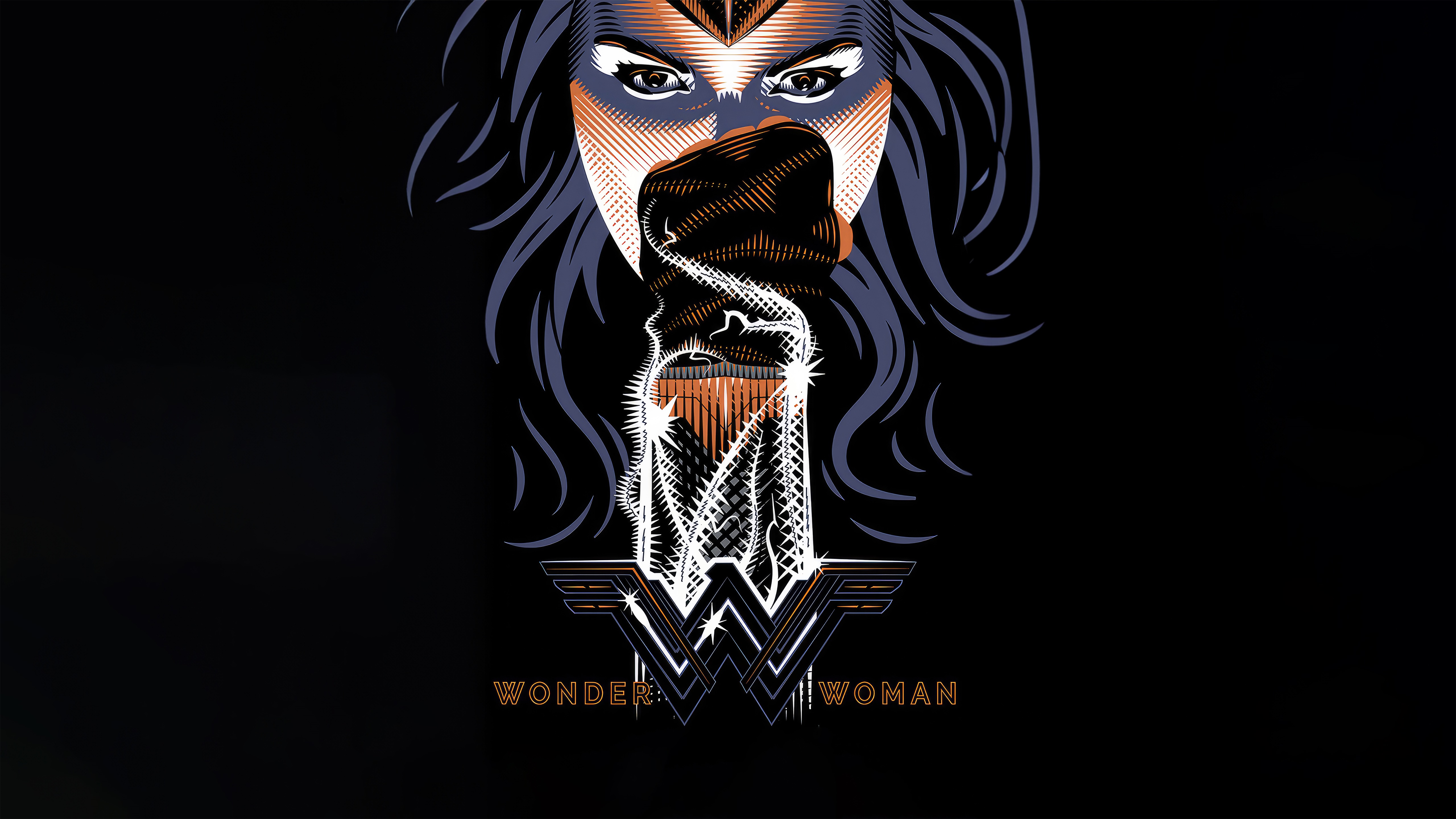Wonder Woman minimalist artwork HD Wallpaper
