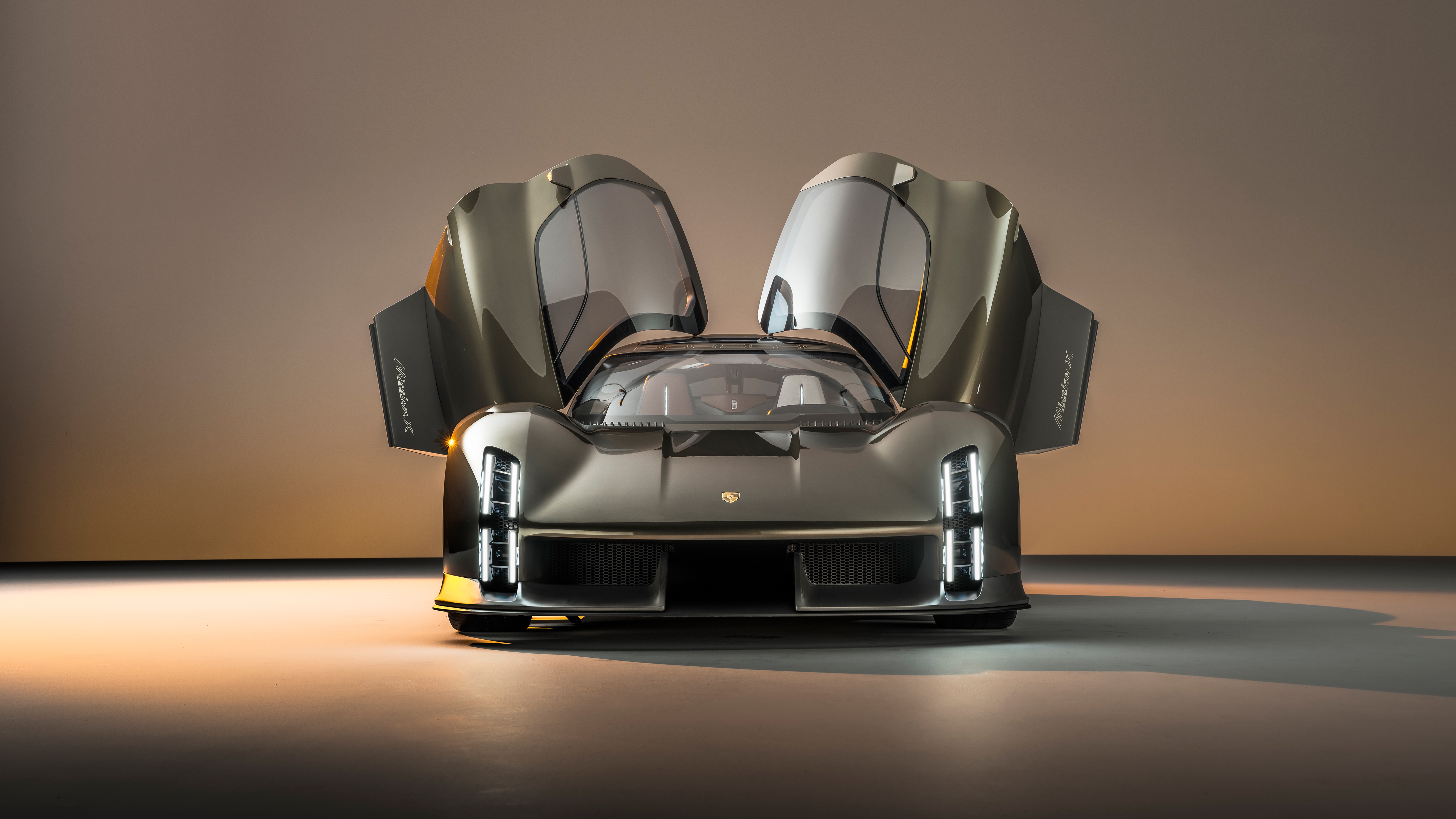 Porsche Mission X concept car with doors open HD Wallpaper