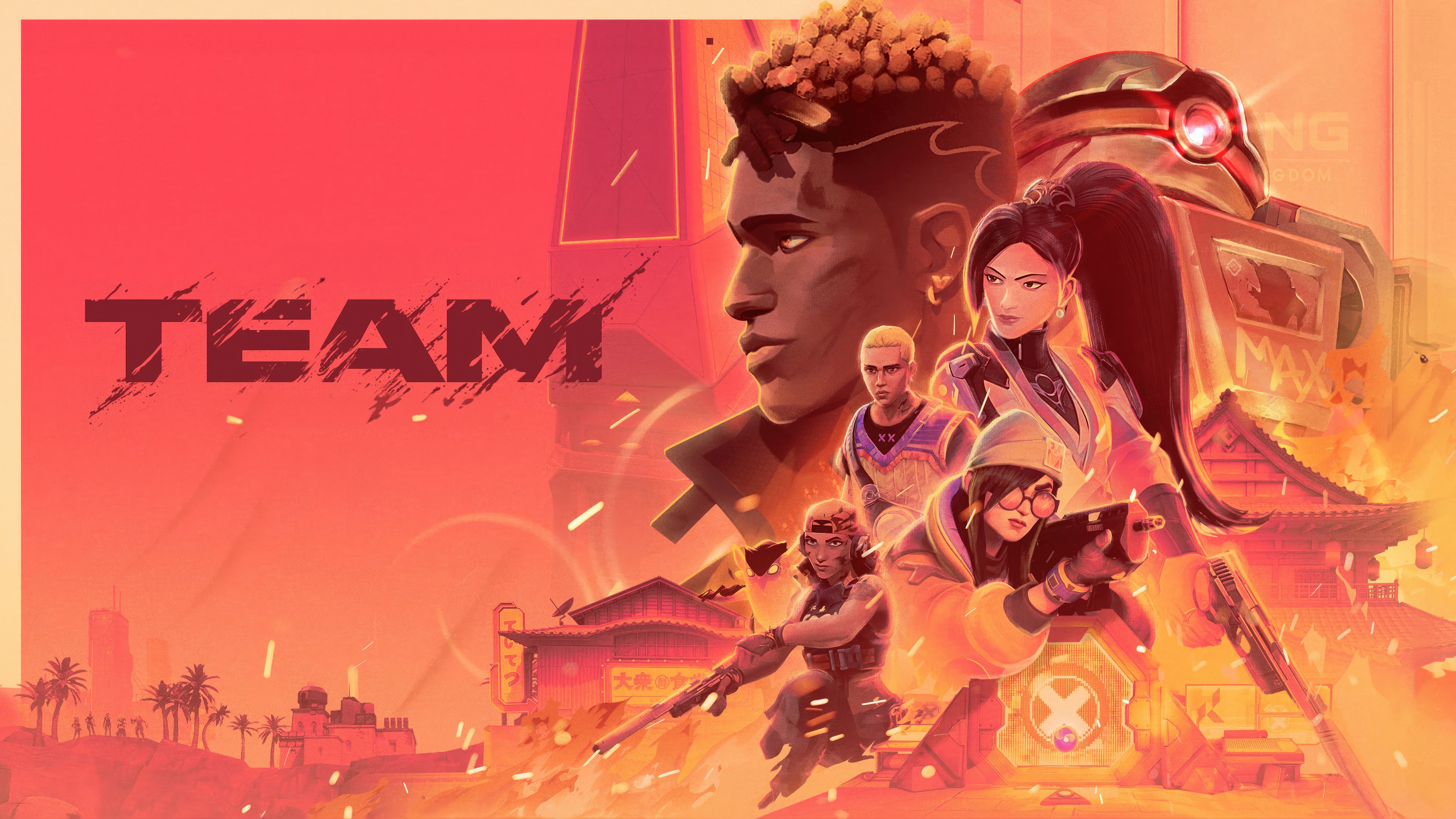Valorant Team with Phoenix and Jett HD Wallpaper