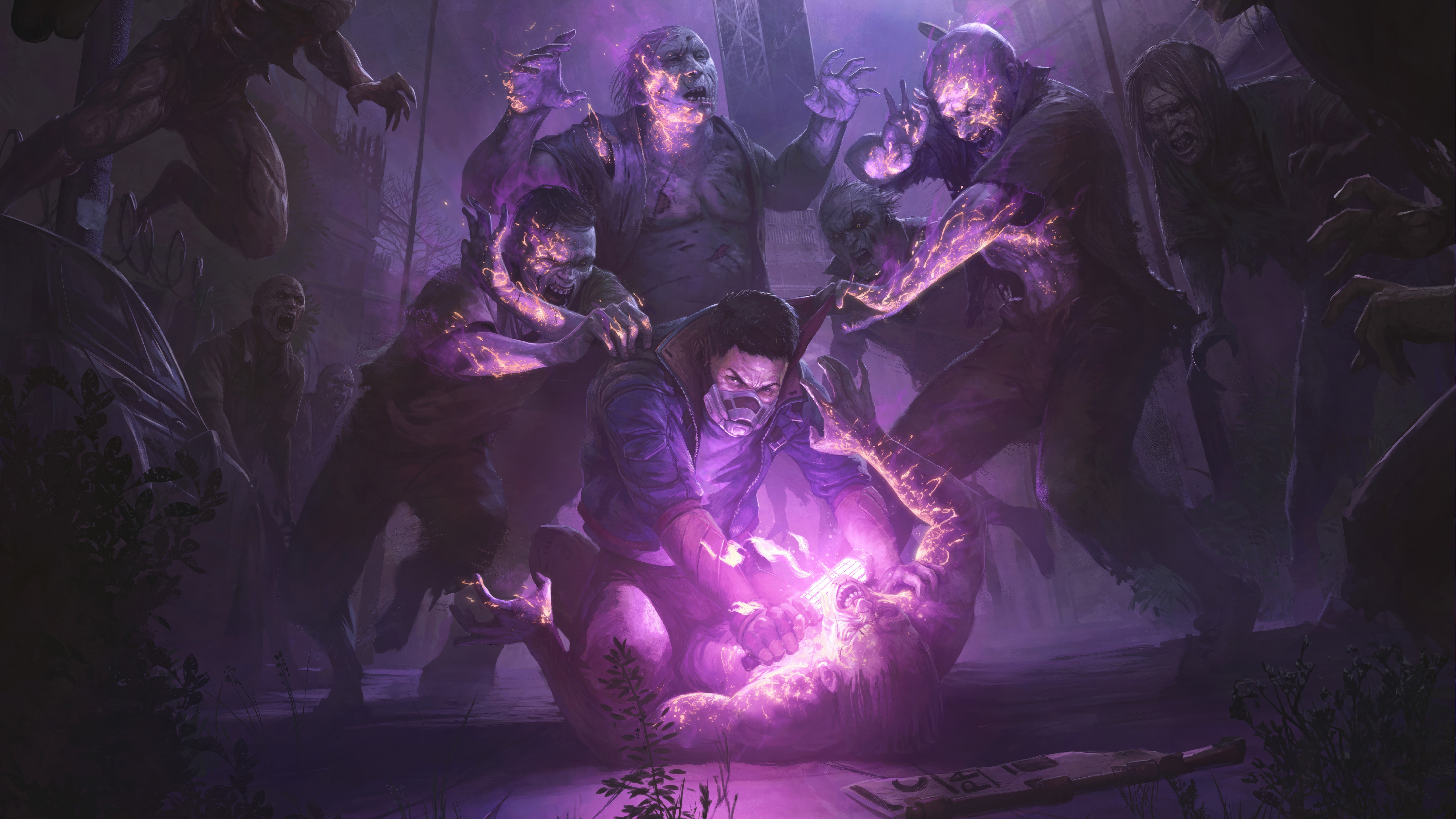 Dying Light 2 zombies attacking a person HD Wallpaper
