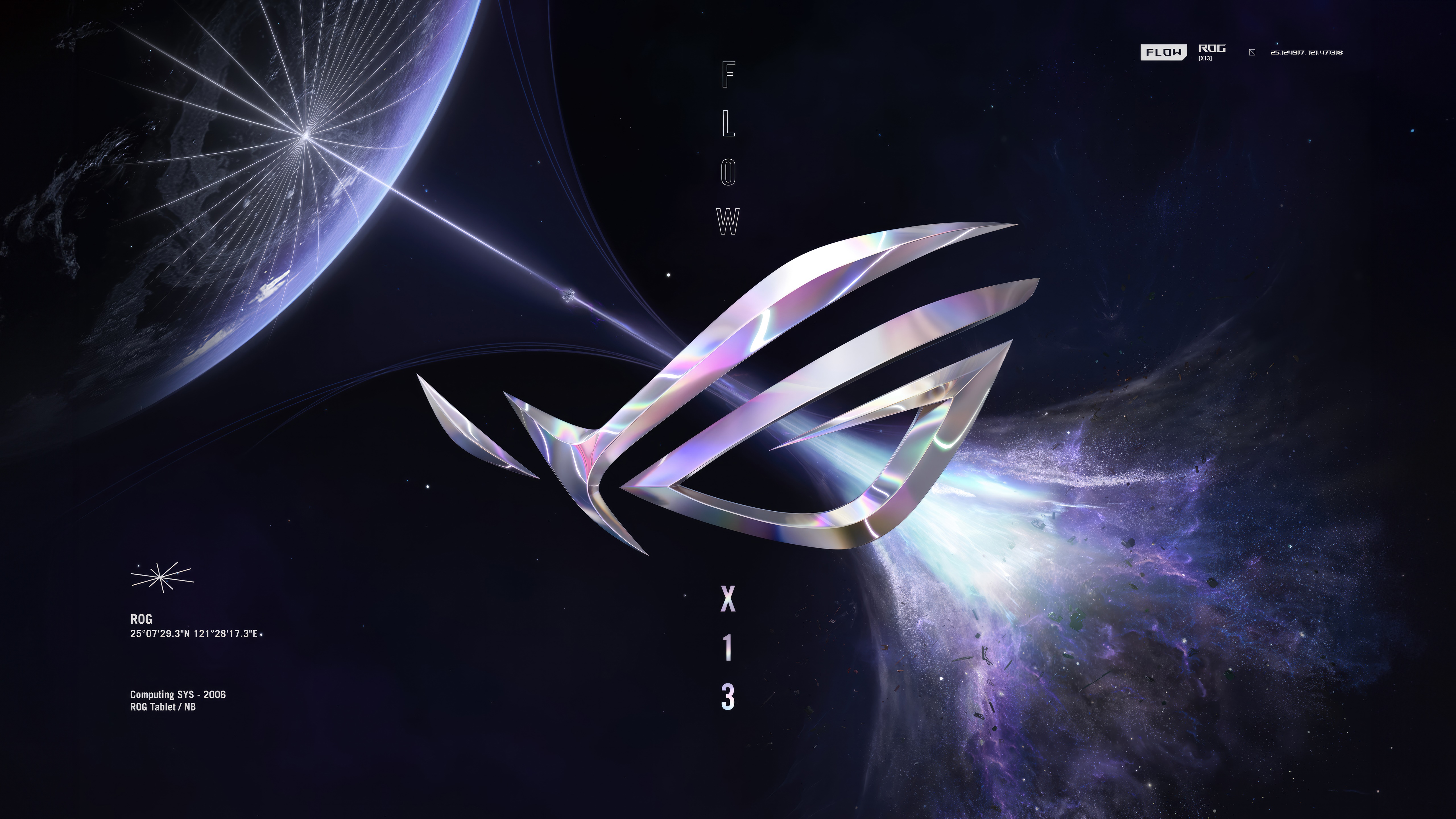 ROG Flow X13 with ASUS logo in space HD Wallpaper