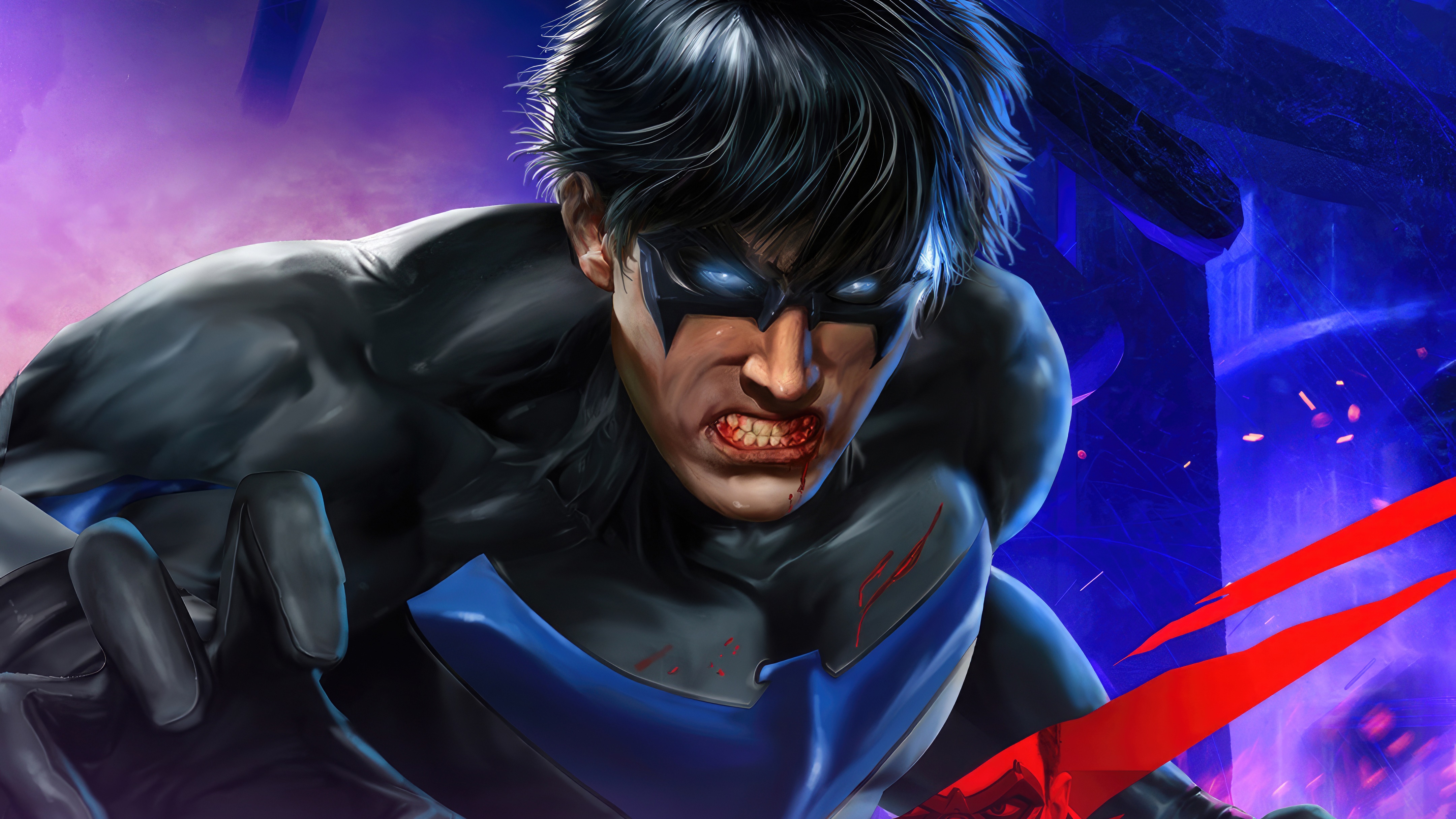 Nightwing in a close-up digital art portrait HD Wallpaper