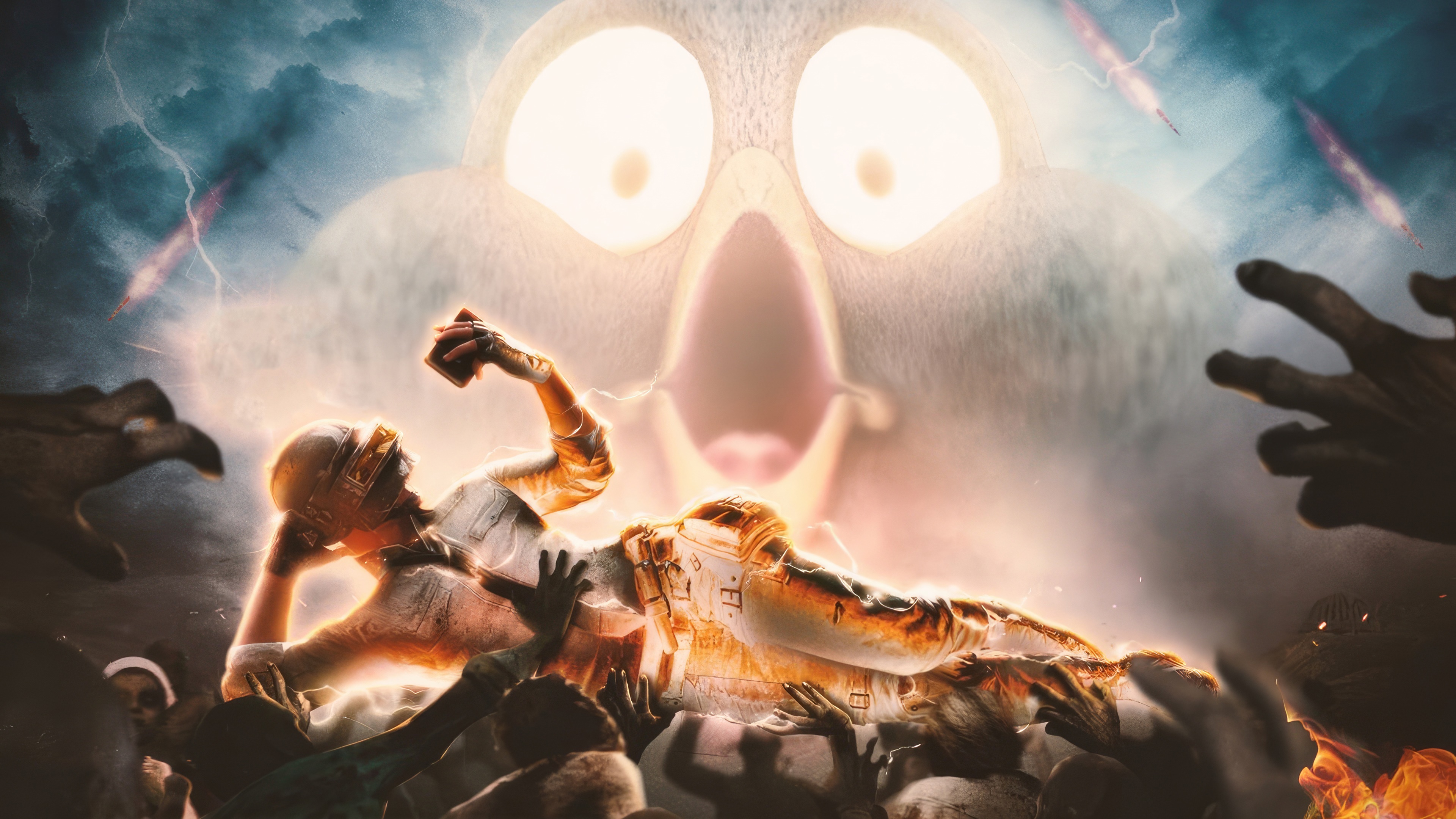 PUBG Zombies and Giant Creature HD Wallpaper