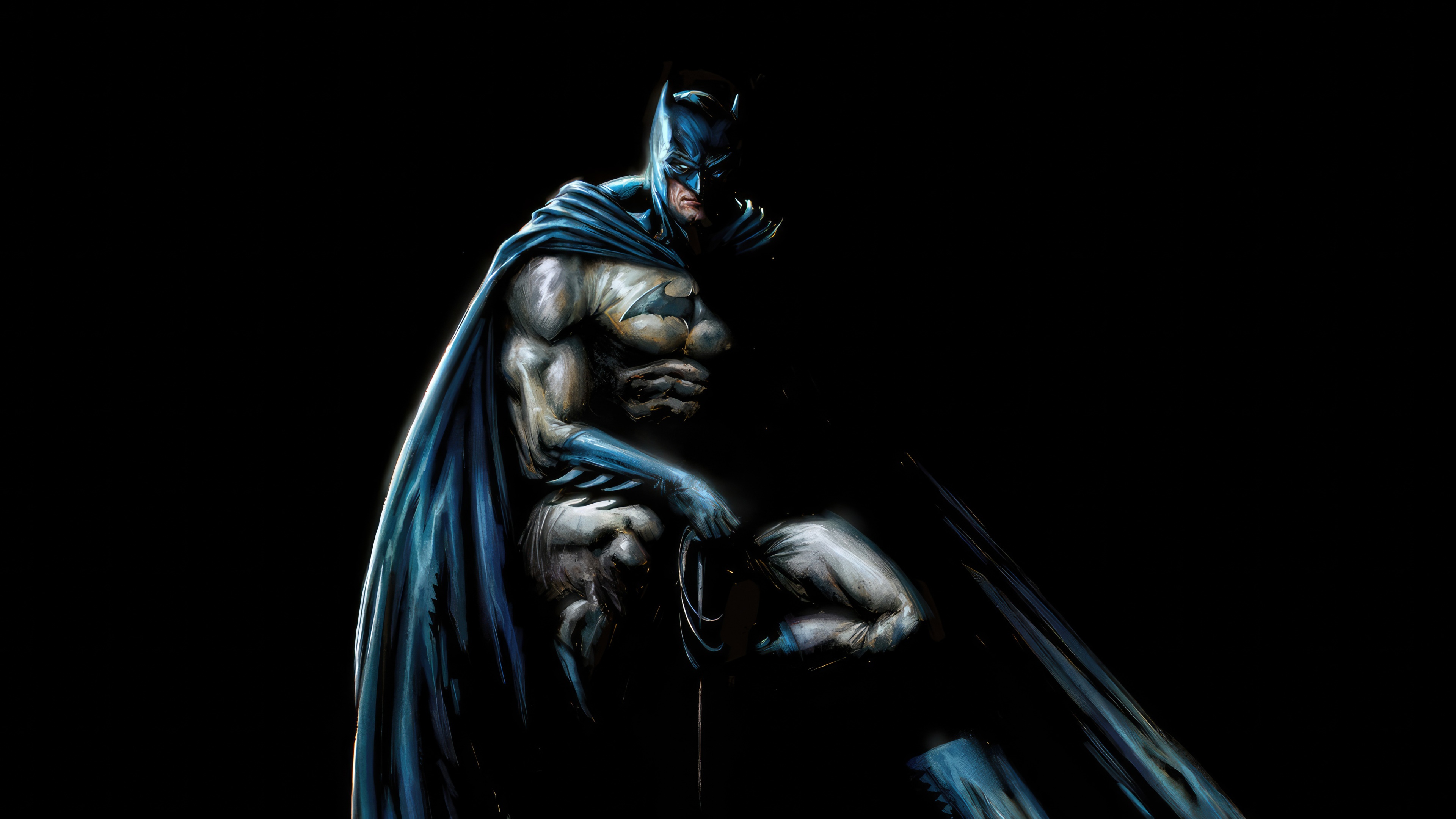 Batman artwork with a dark background HD Wallpaper