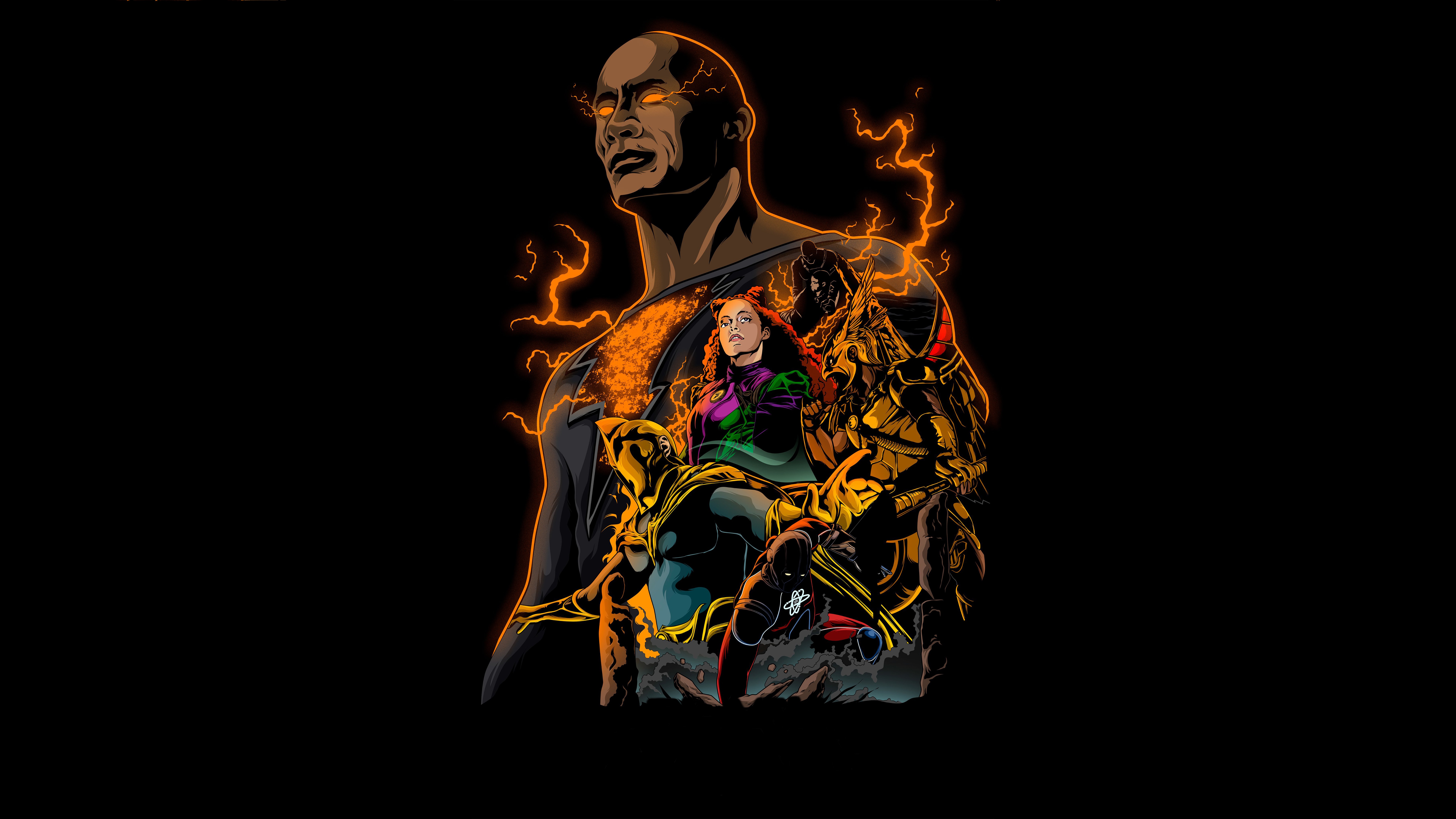 Black Adam and Justice Society artwork HD Wallpaper