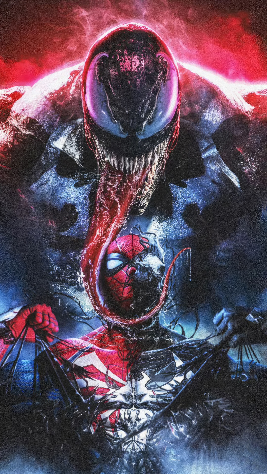 Spider-Man and Venom from Marvel's Spider-Man 2 HD Phone Wallpaper