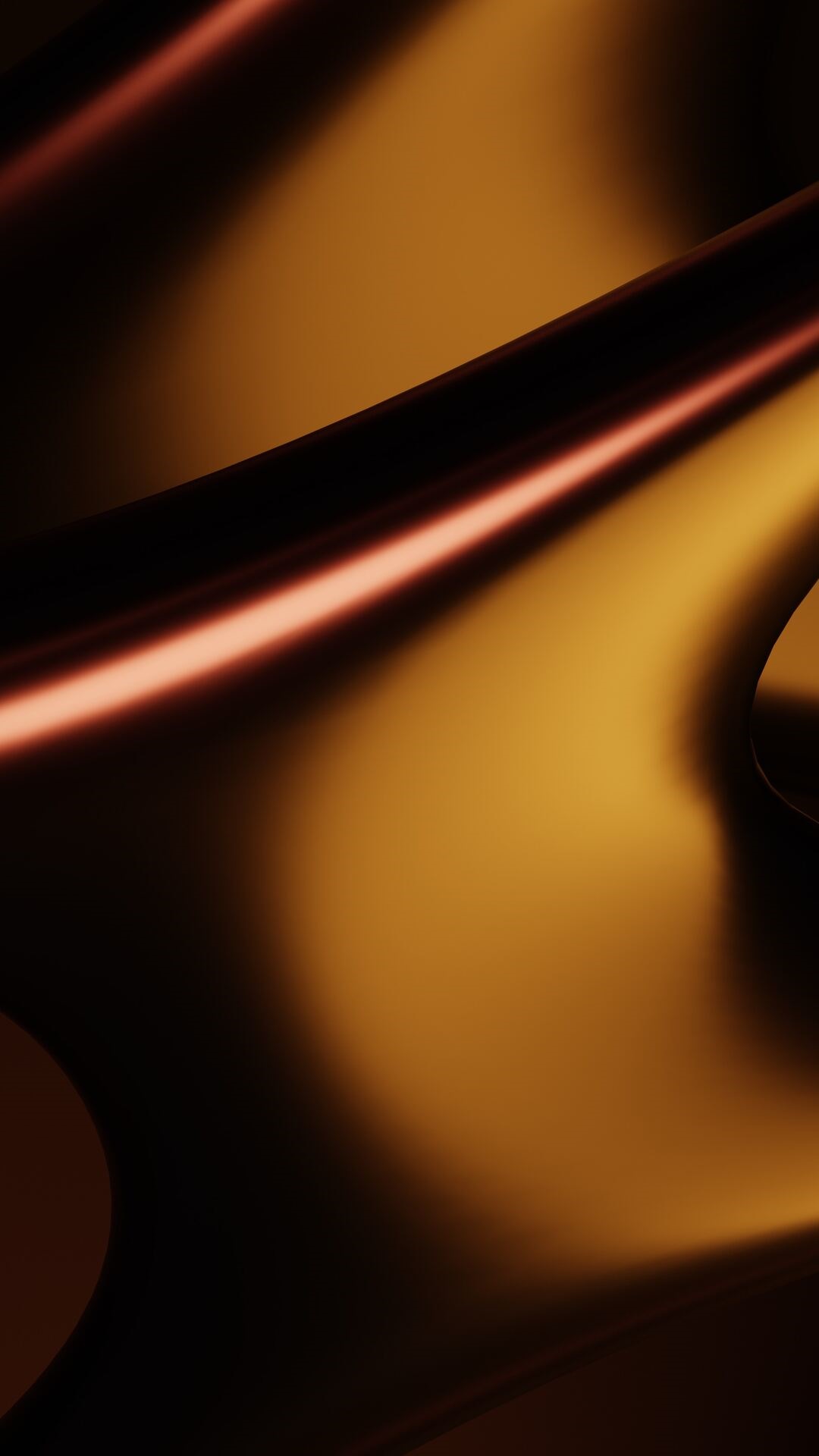 Abstract digital art with flowing metallic shapes HD Phone Wallpaper