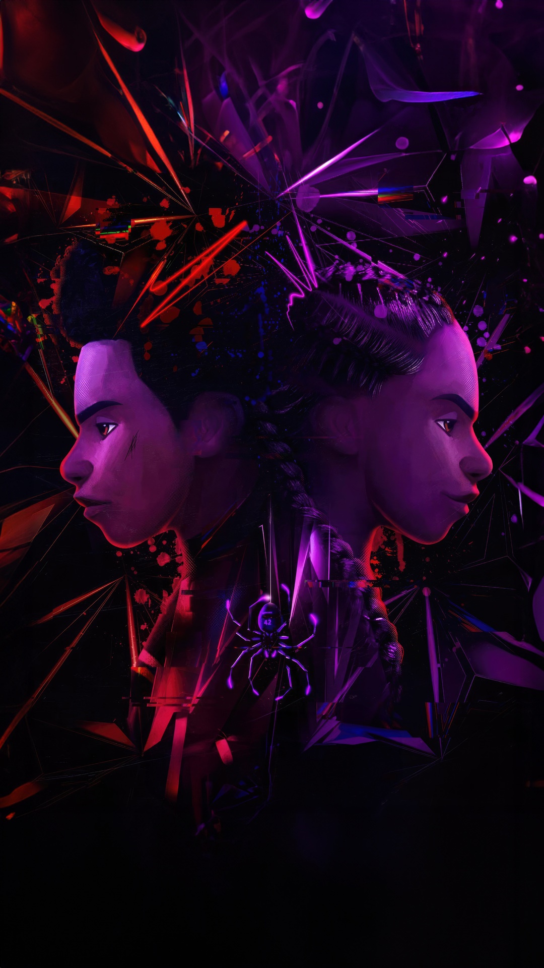 Spider-Man: Across the Spider-Verse artwork with two characters HD Phone Wallpaper