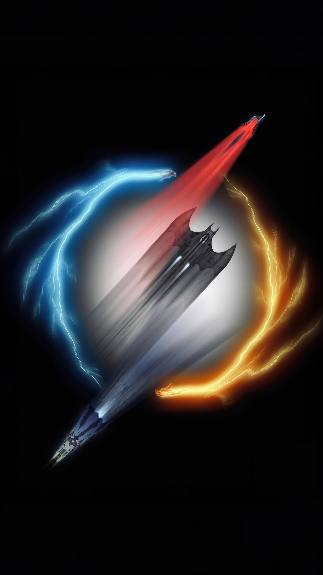 The Flash Movie Artwork with Batman and Supergirl HD Phone Wallpaper
