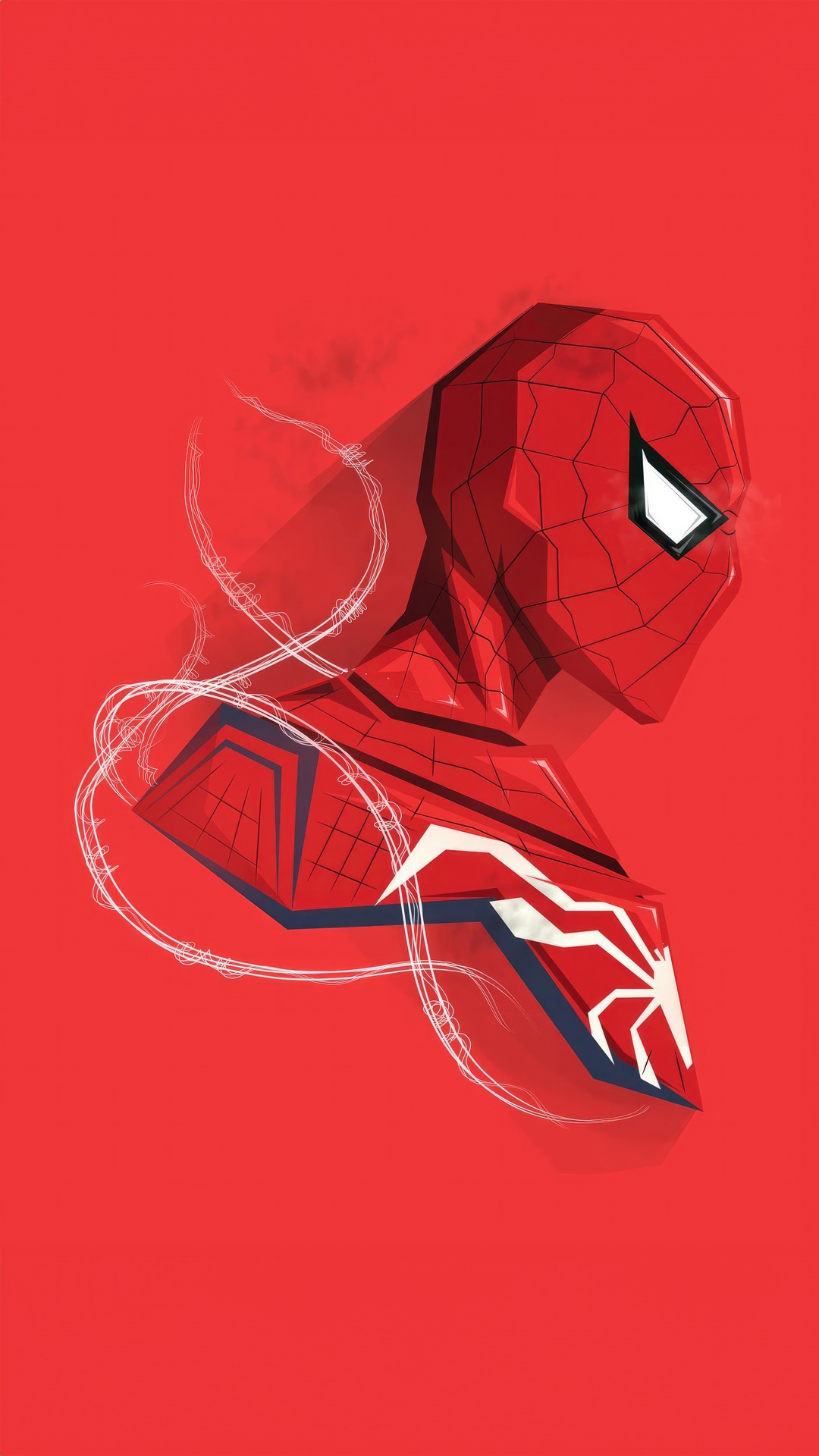Minimalist artwork of Spiderman in profile HD Phone Wallpaper