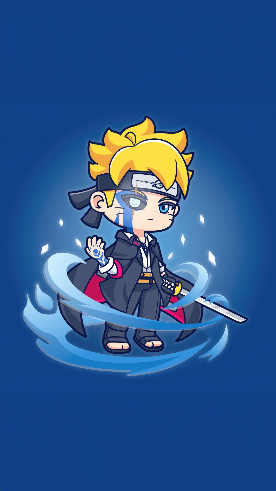 Boruto Uzumaki in Minimalist Anime Style HD Phone Wallpaper