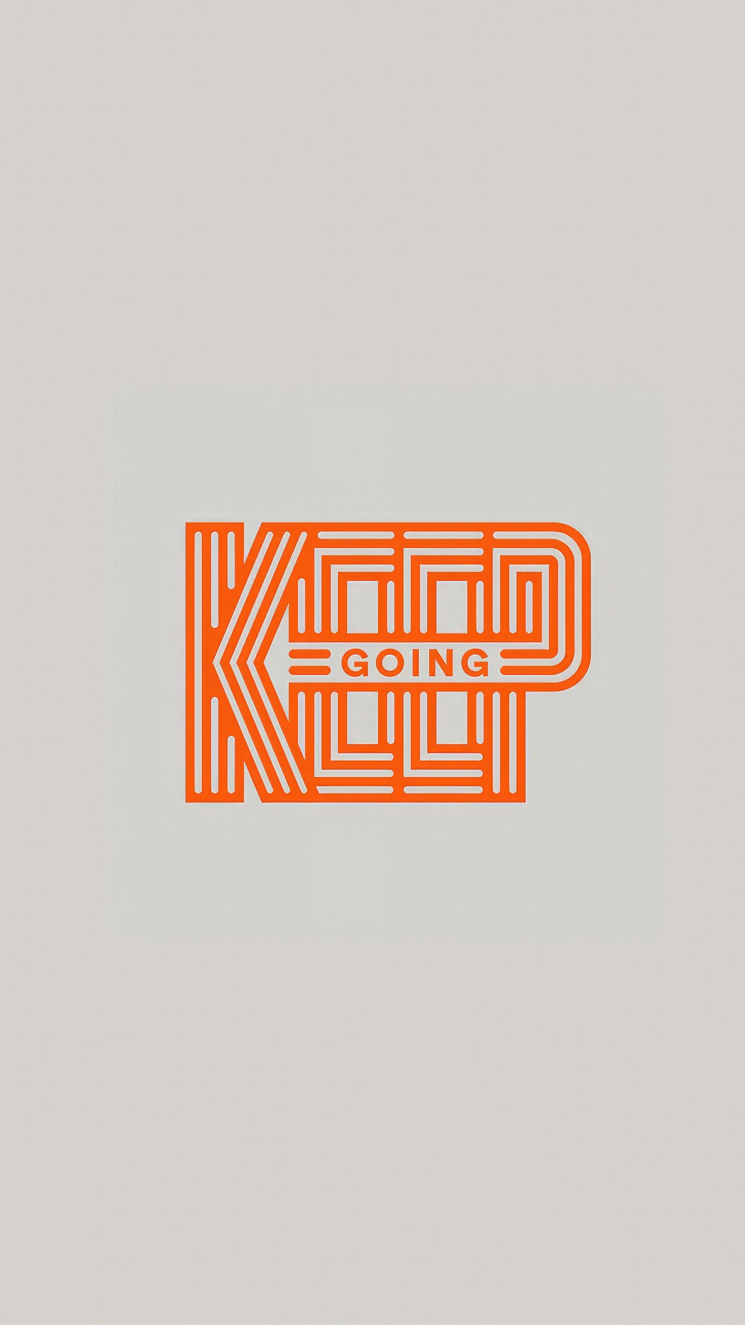 Orange "KEEP GOING" Typography Artwork HD Phone Wallpaper