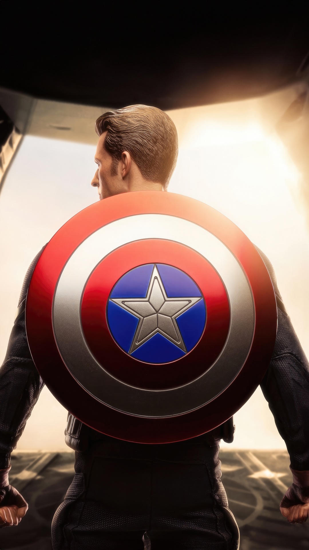 Captain America holding his shield HD Phone Wallpaper