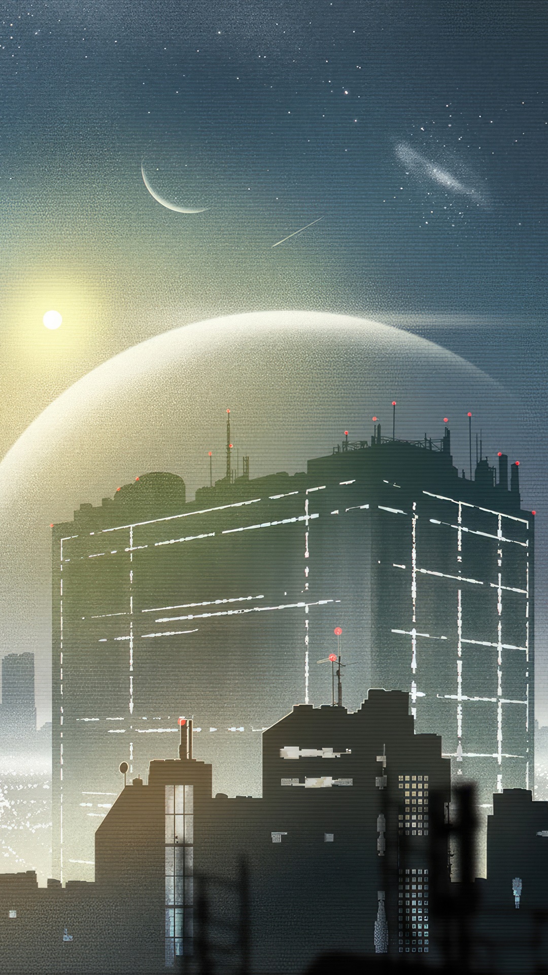 Digital Art of a Futuristic Cityscape at Night HD Phone Wallpaper