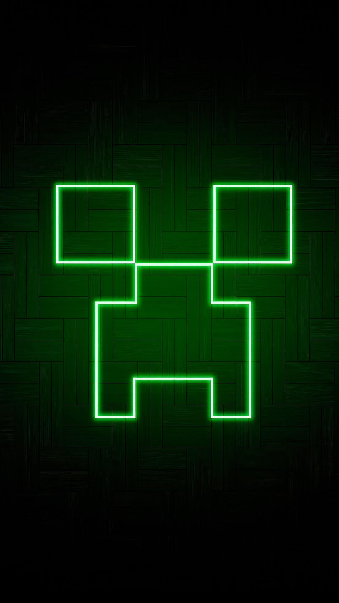 Minecraft Creeper Neon Art 4K HD Phone Wallpaper