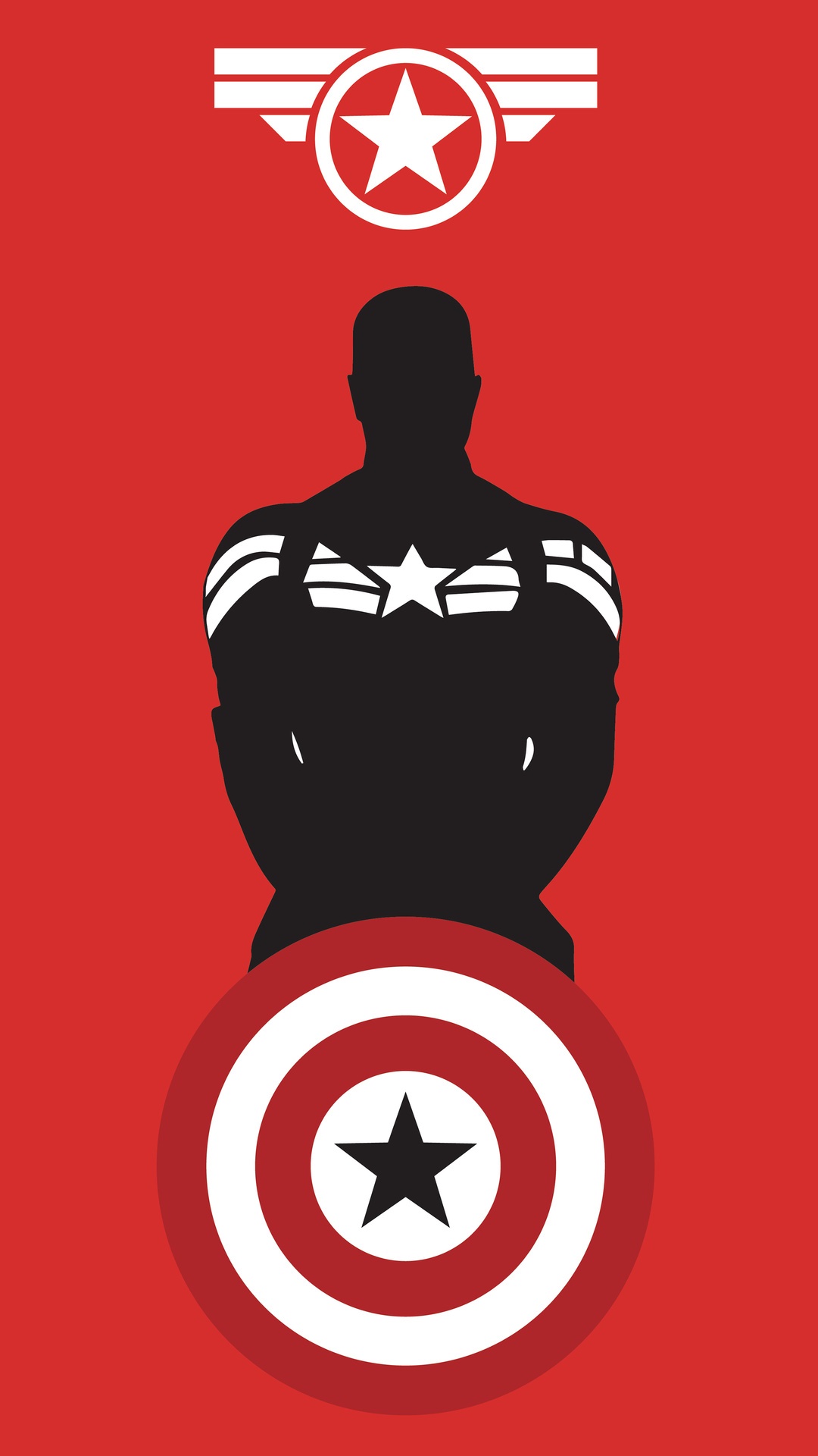 Captain America minimalist artwork with shield and emblem HD Phone Wallpaper